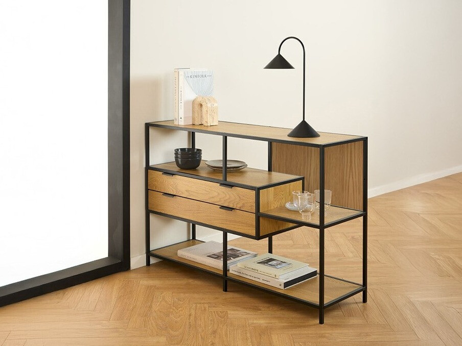 Етажерка Norsica Sevferi 183 (Черен + Див дъб)