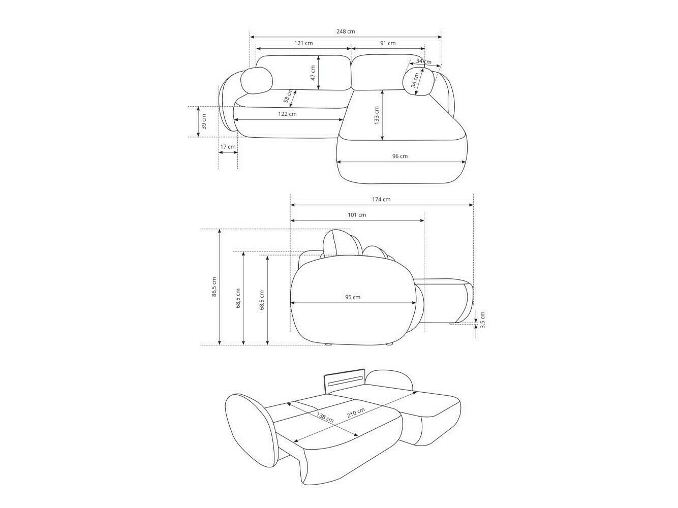 Ъглов диван Kingston 140 (Siruco 20)