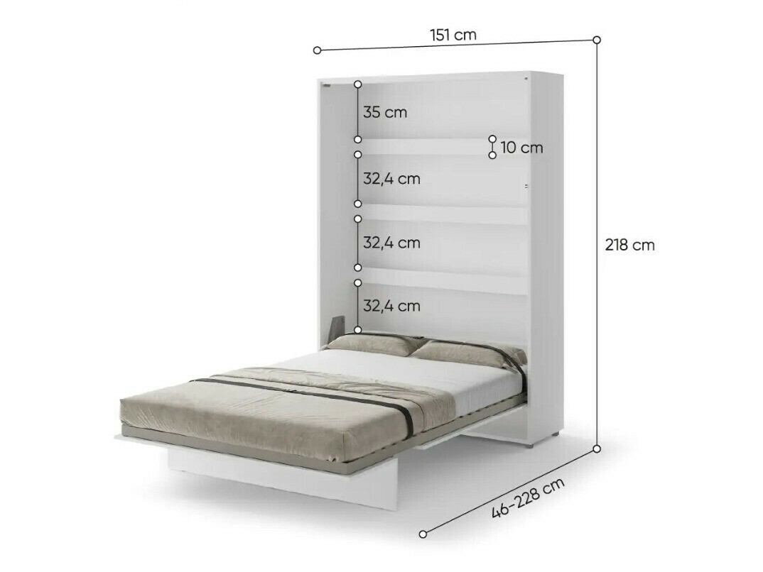 Падащо легло Concept Pro Lenart Levfere 138 (Artisan дъб + Бежов)