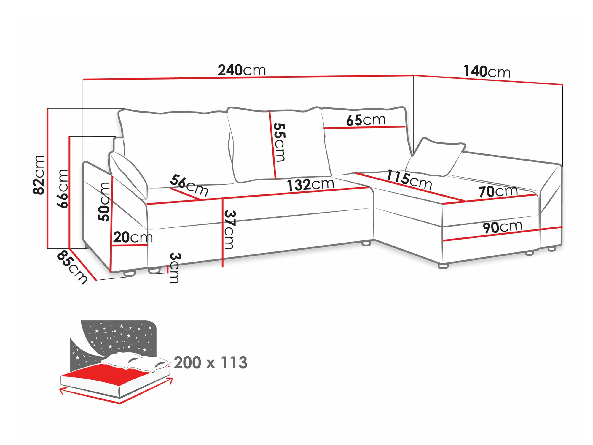 Ъглов диван Memphis 130 (Paros 06)