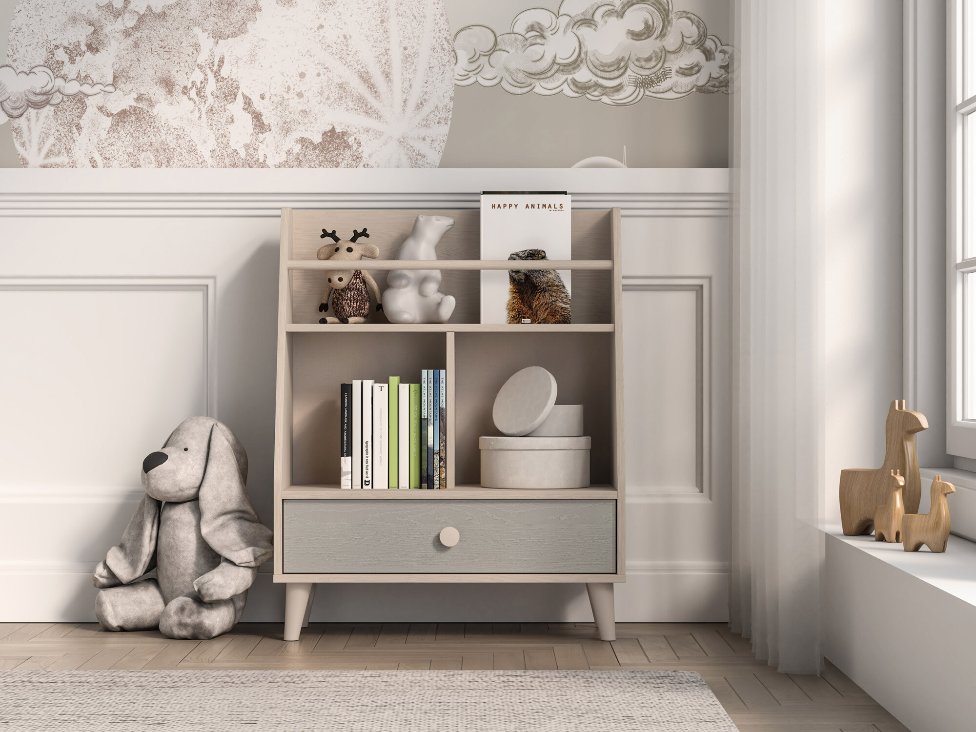 Етажерка Tortoli 107 (Сив)