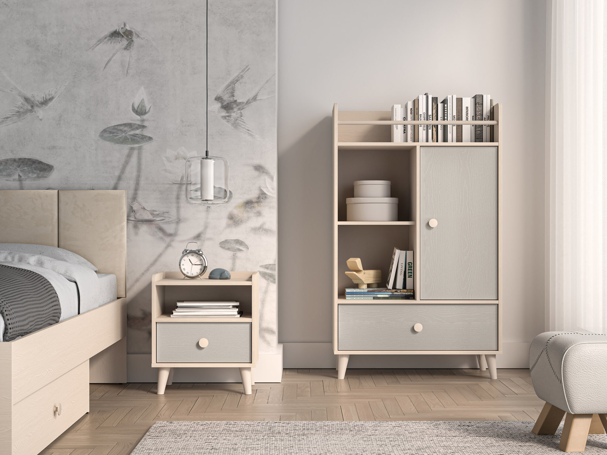 Нощно шкафче Tortoli 108 (Сив)