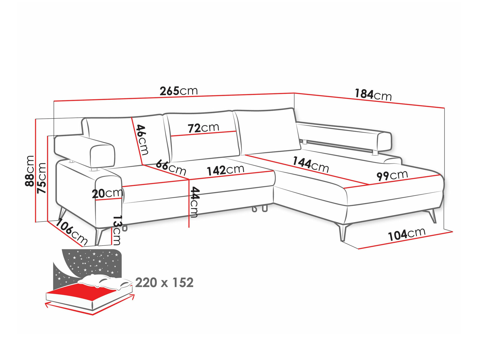 Ъглов диван Lincoln 199 (Primo 48)