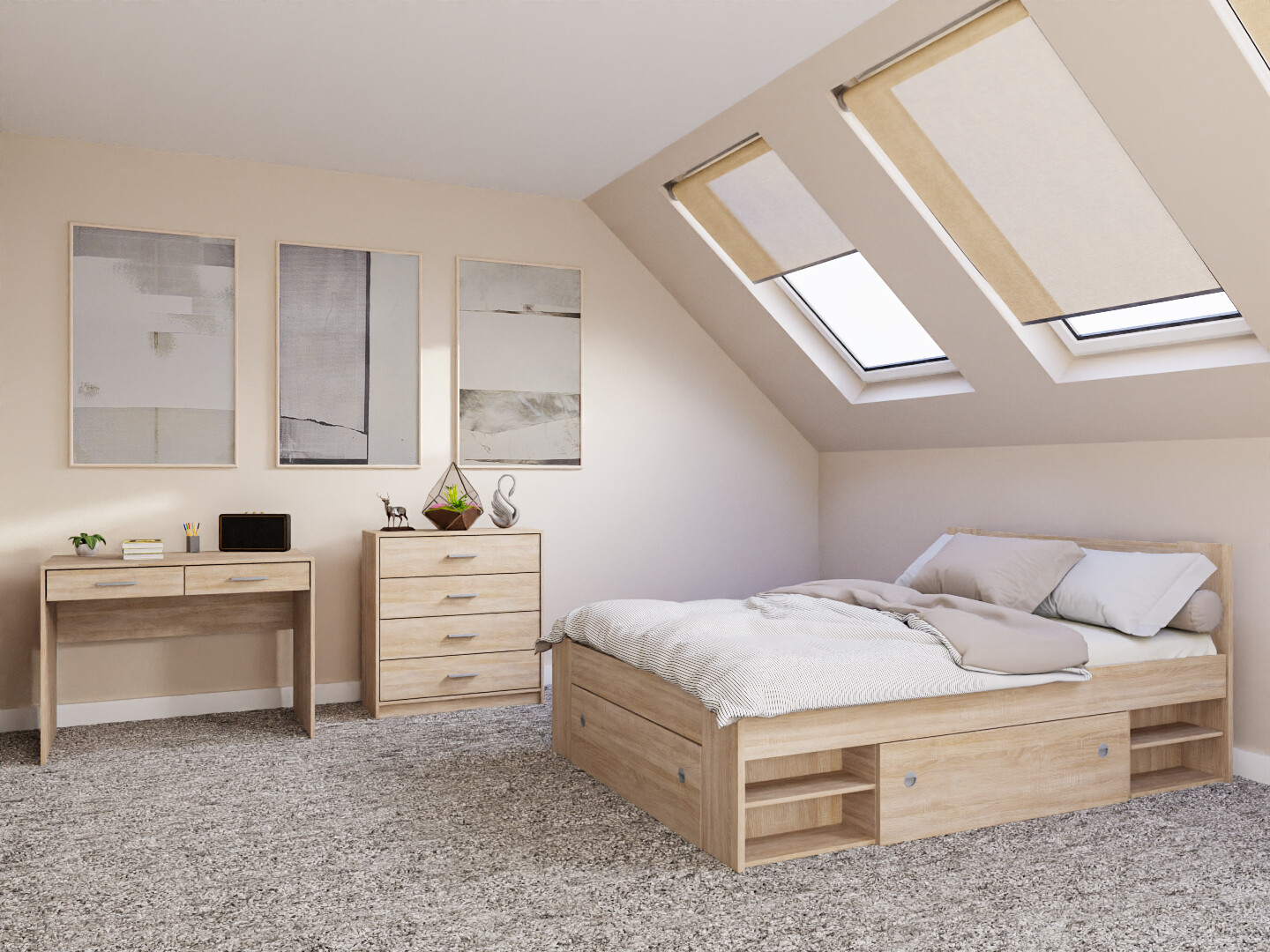 Комплект за спалня Novsore 155 (Сонома дъб)