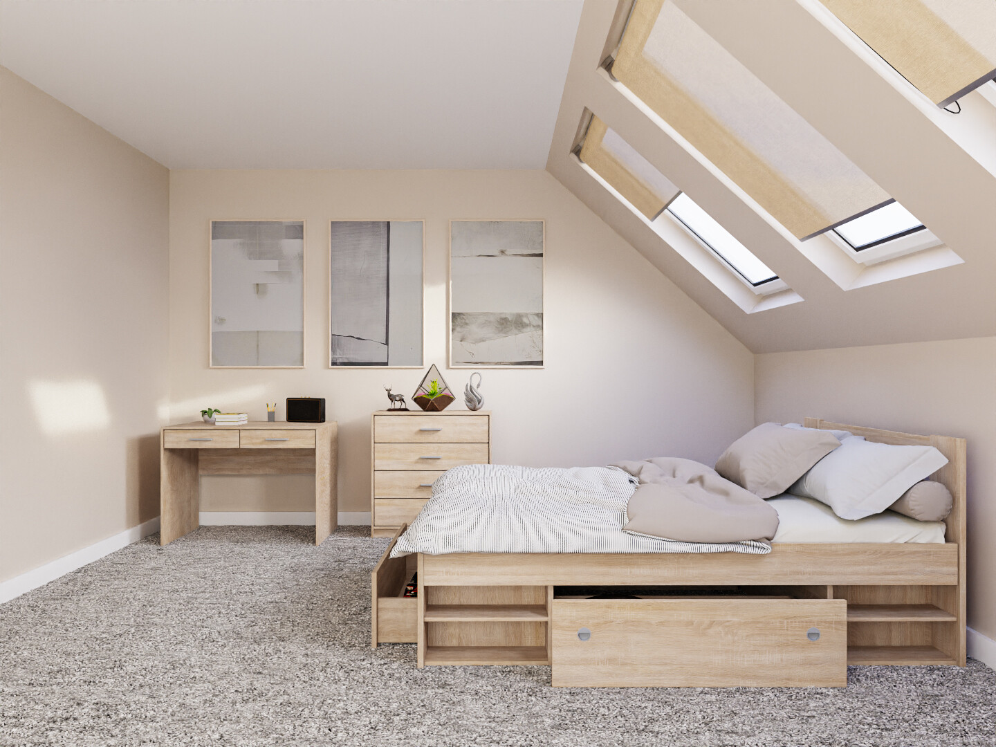 Комплект за спалня Novsore 155 (Сонома дъб)