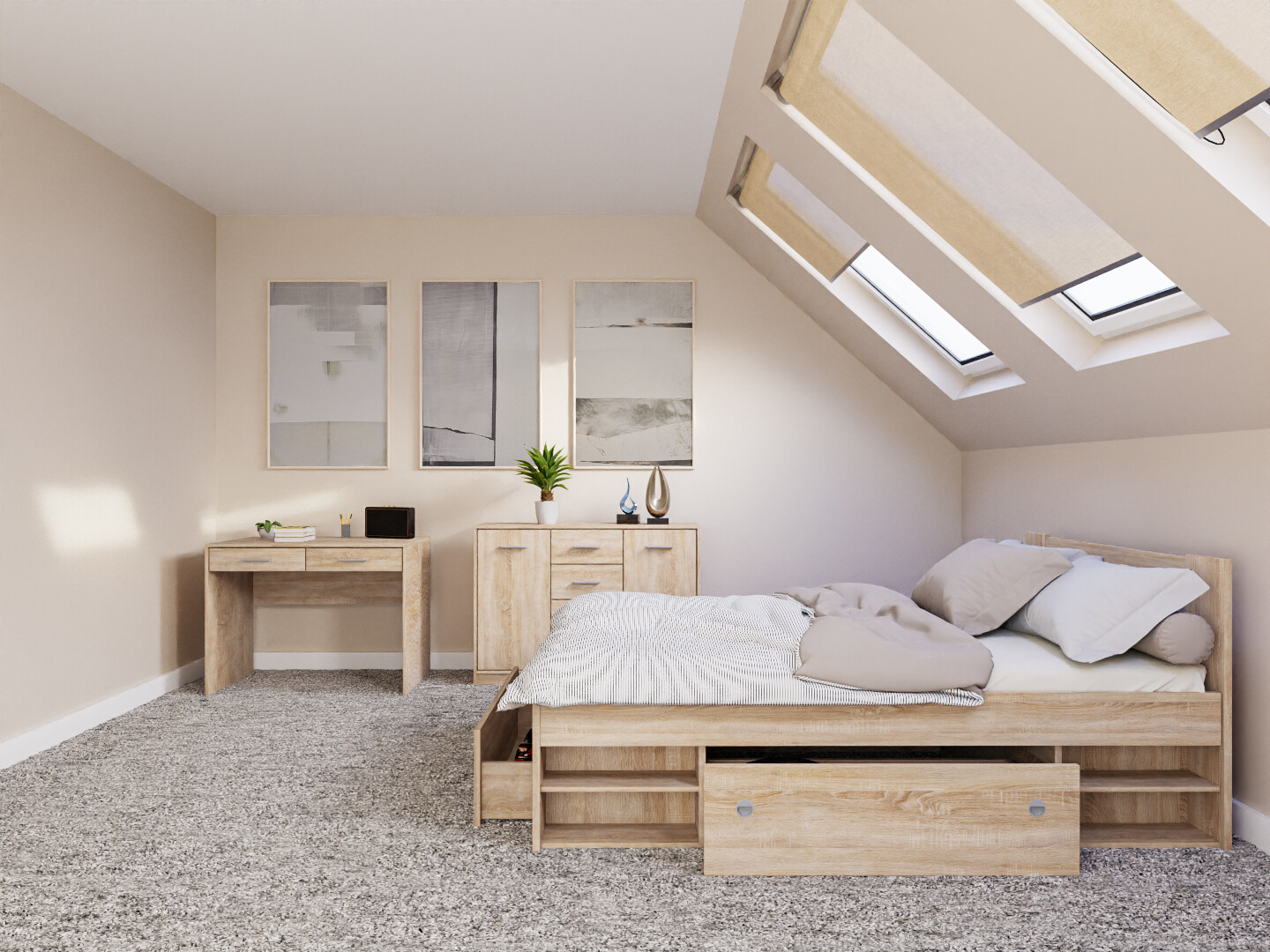 Комплект за спалня Novsore 156 (Сонома дъб)