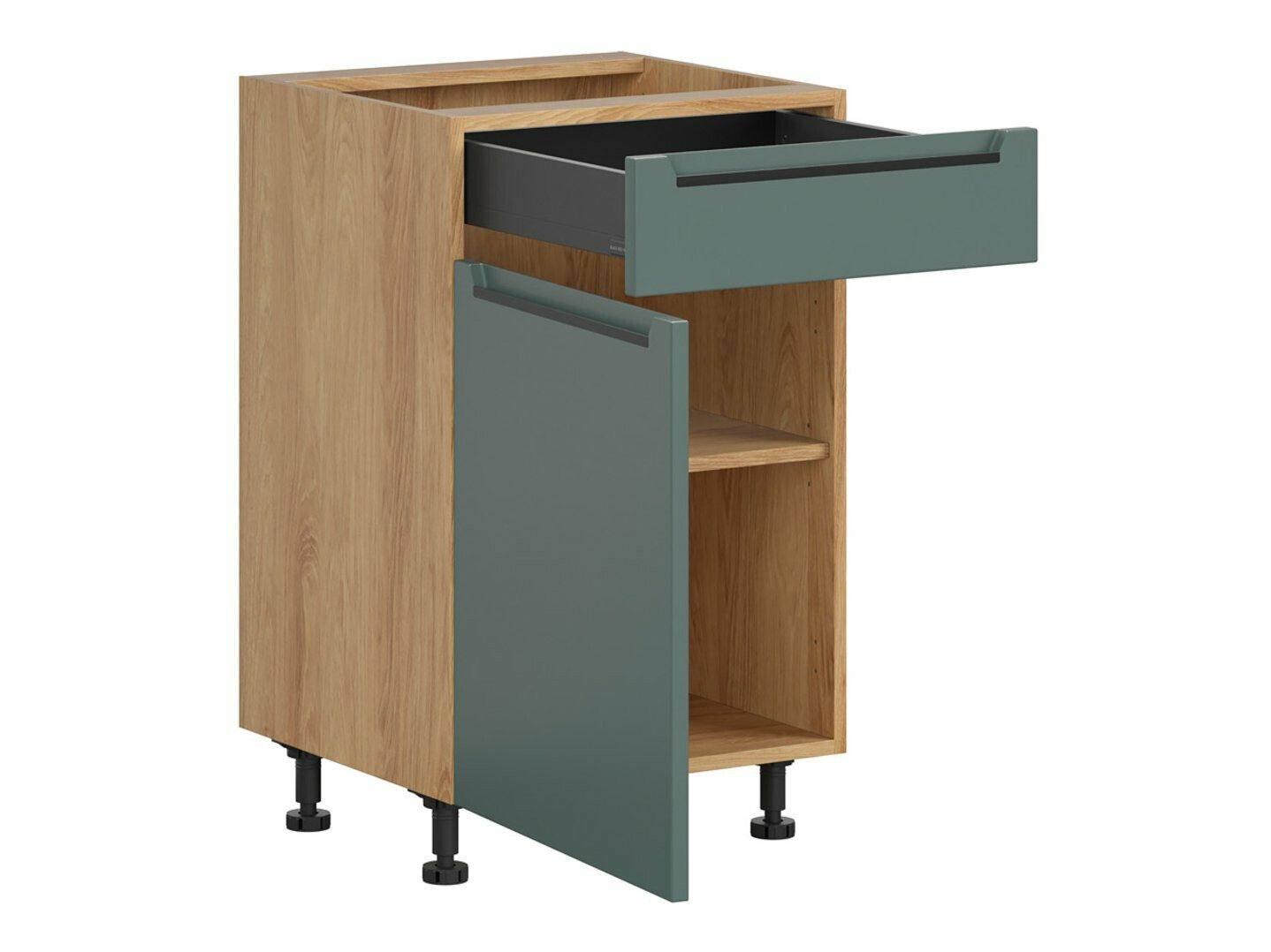 Модулен шкаф с чекмедже и врати Riso Green 104