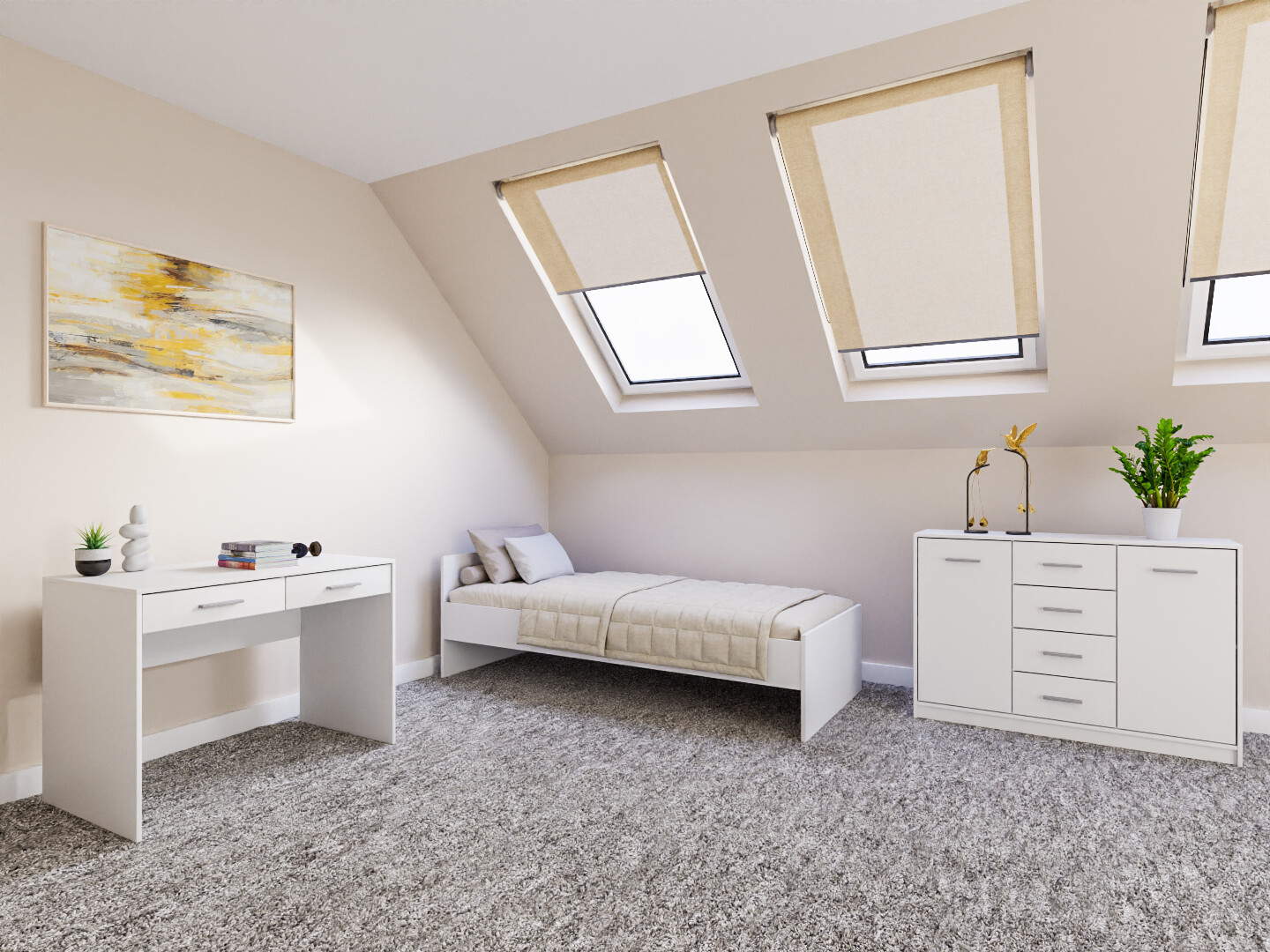 Комплект за спалня Novsore 149 (Бял)