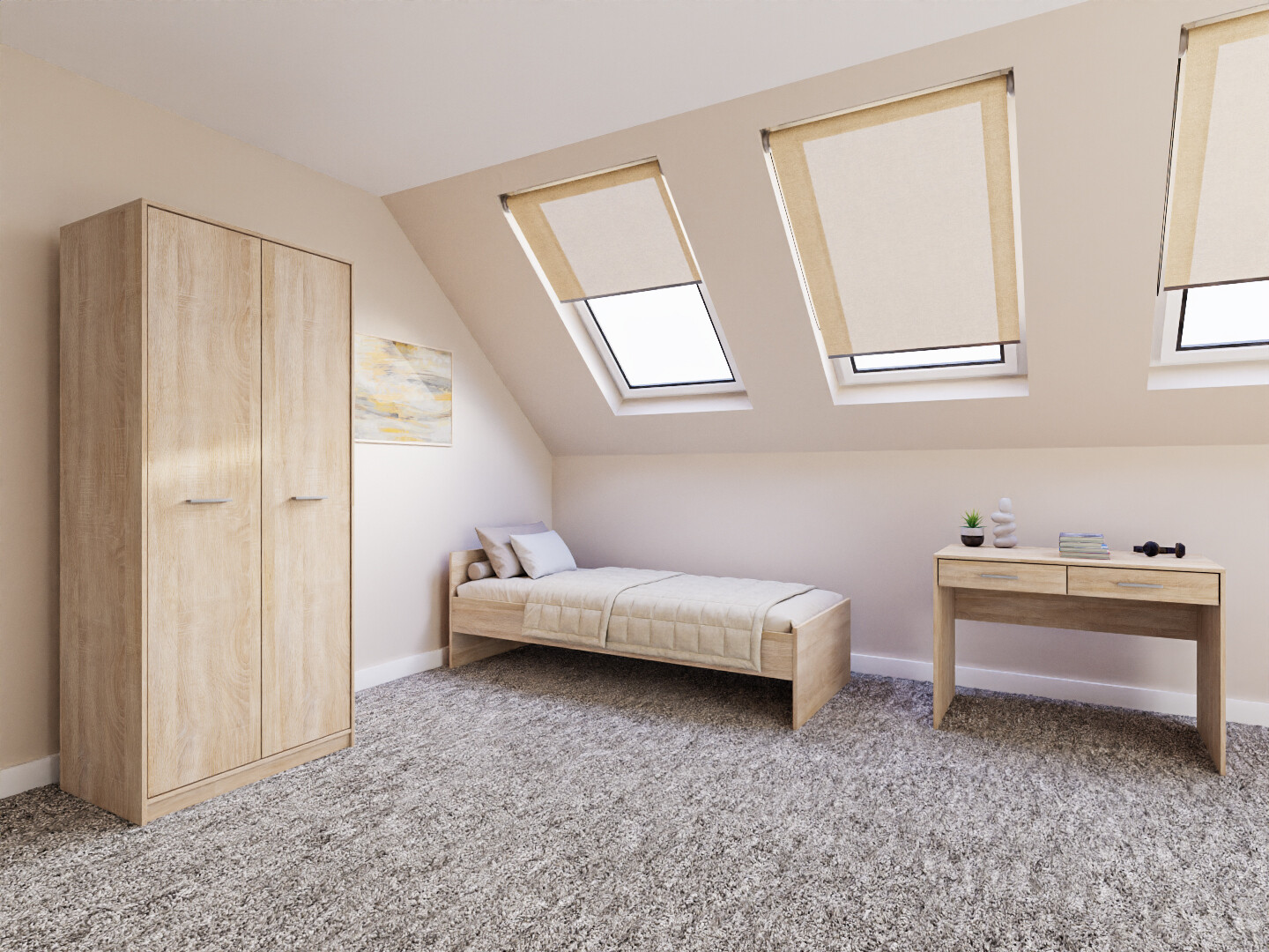 Комплект за спалня Novsore 157 (Сонома дъб)