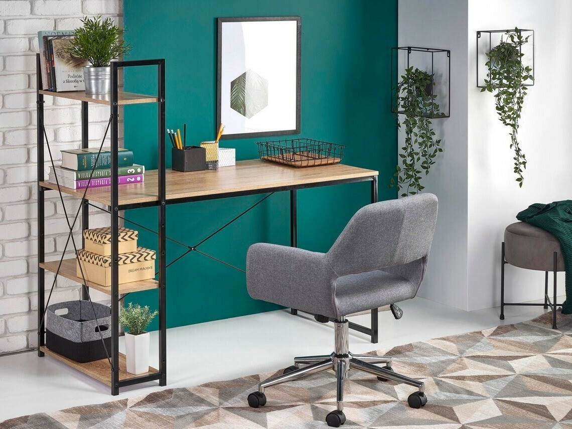 Офис бюро Houston 1888 (Сонома дъб + Черен)