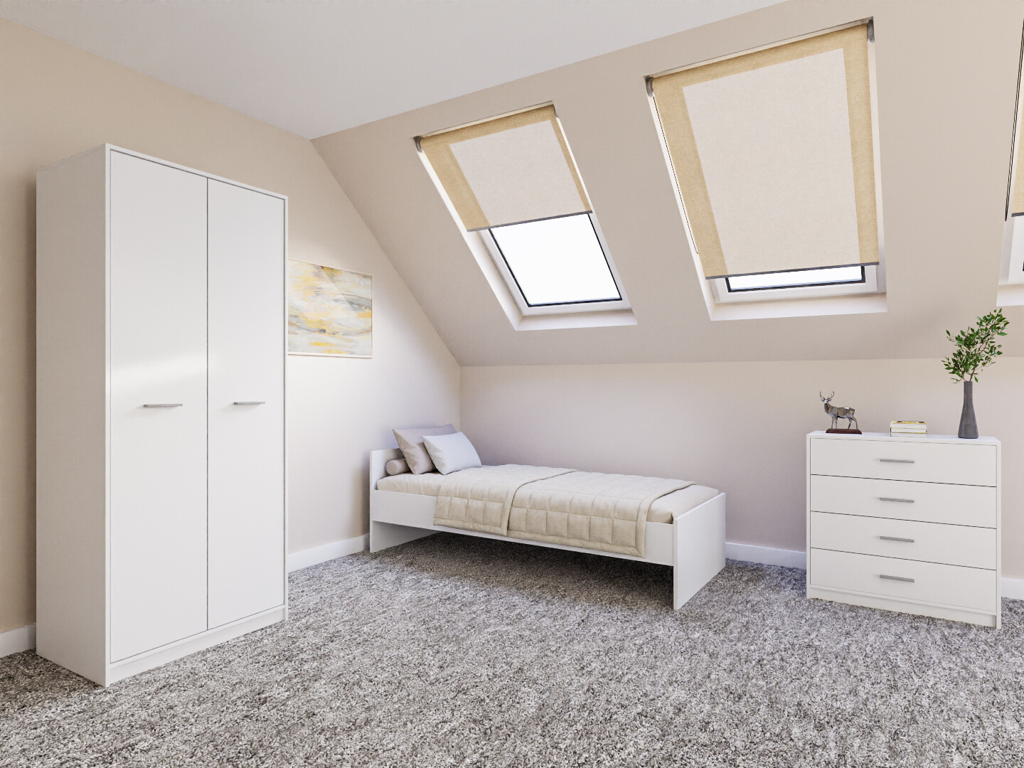 Комплект за спалня Novsore 151 (Бял)