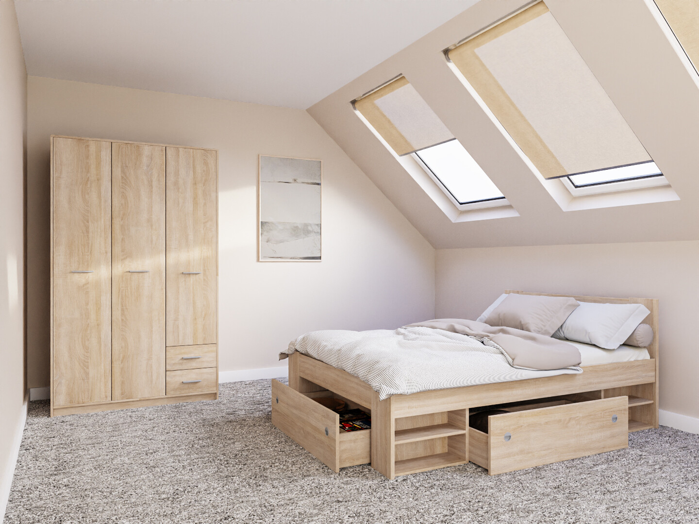 Комплект за спалня Novsore 158 (Сонома дъб)