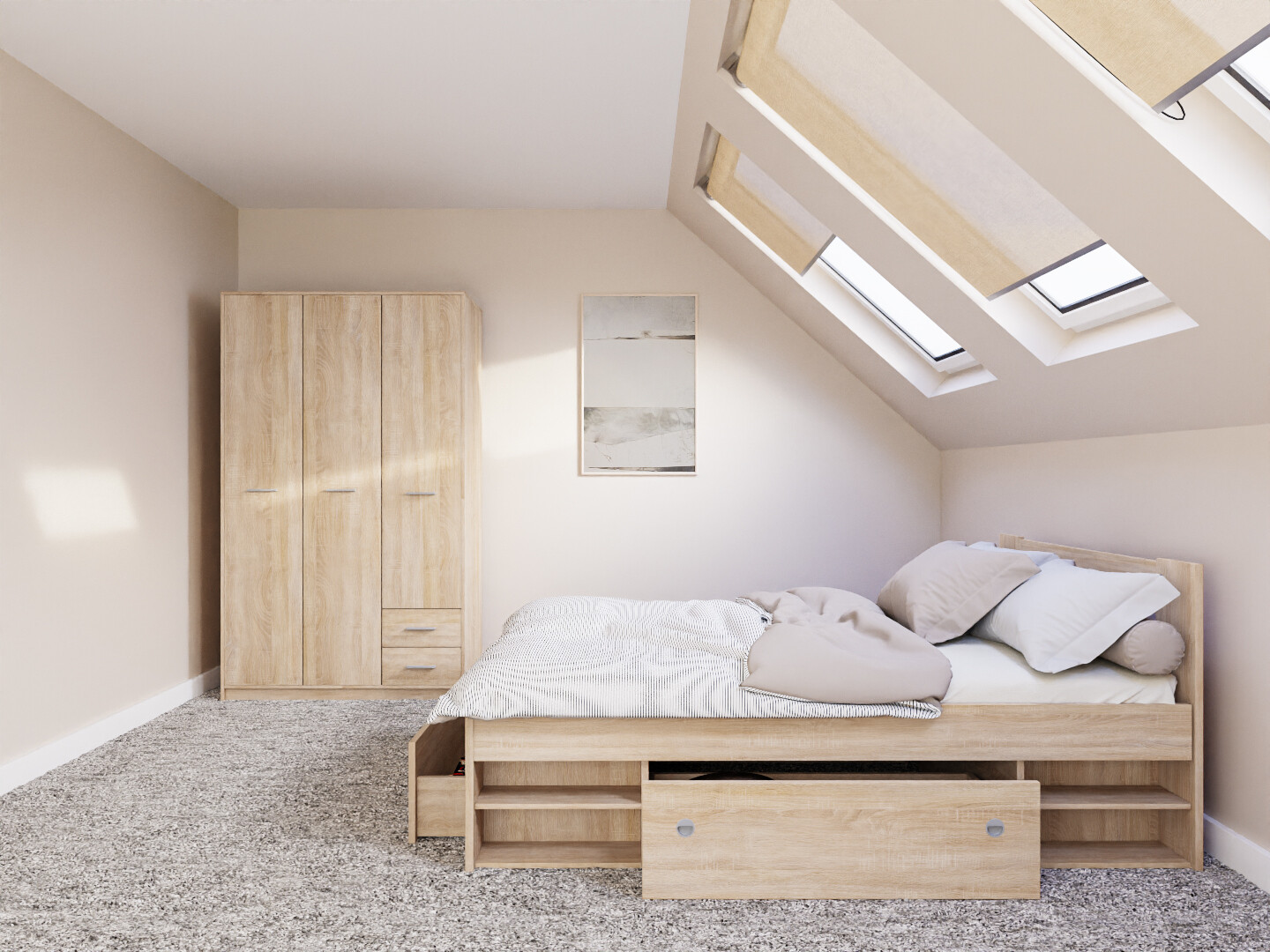 Комплект за спалня Novsore 158 (Сонома дъб)