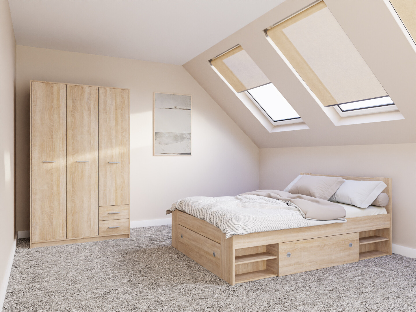 Комплект за спалня Novsore 158 (Сонома дъб)