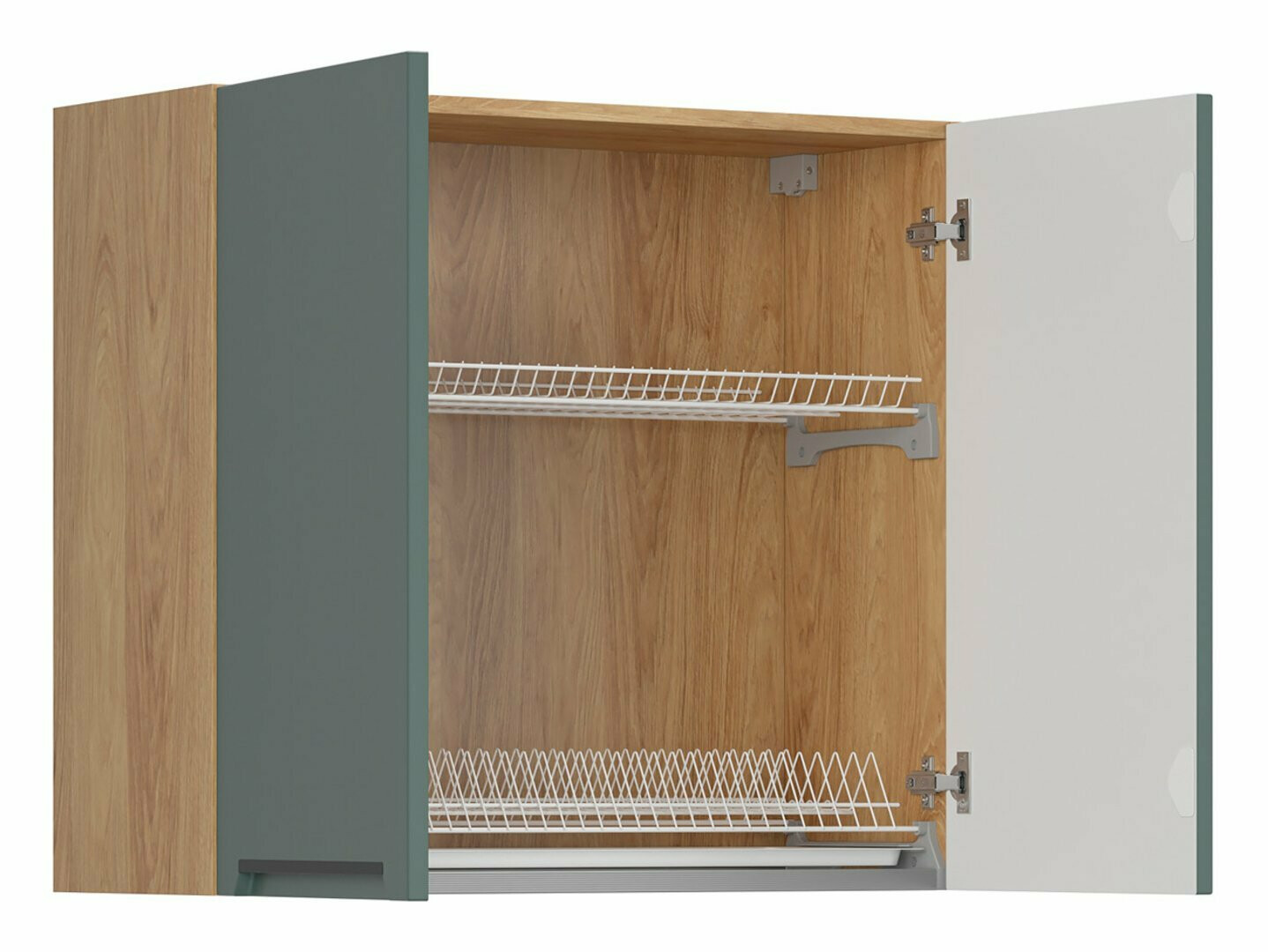 Модулен окачен шкаф със стойка за съдове Riso Green 154