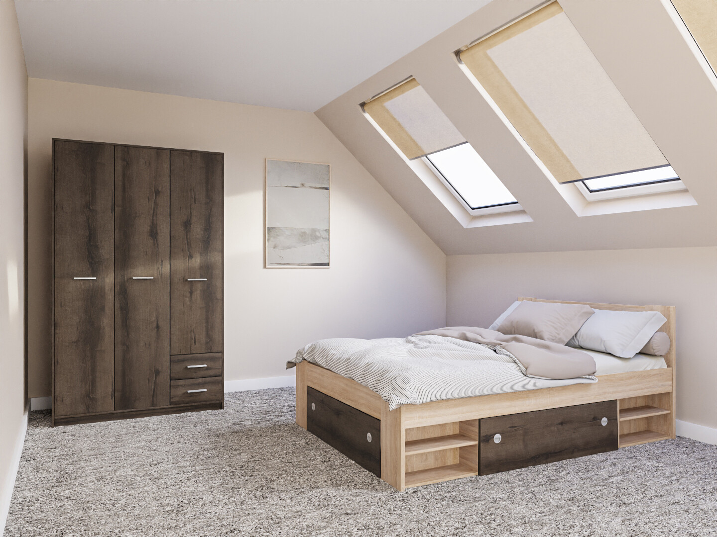 Комплект за спалня Novsore 158 (Сонома дъб)