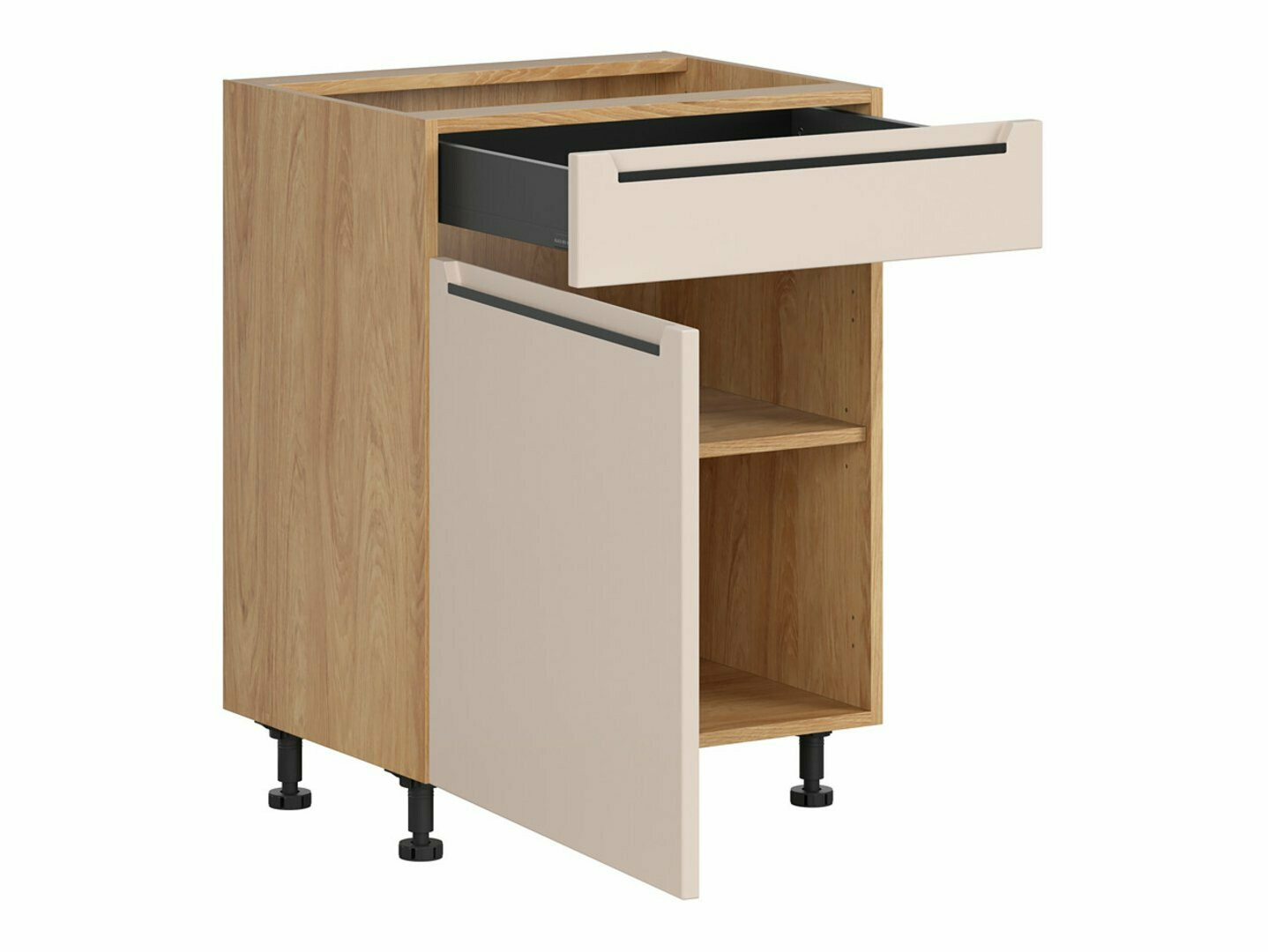 Модулен шкаф с чекмедже и врати Riso Beige 105