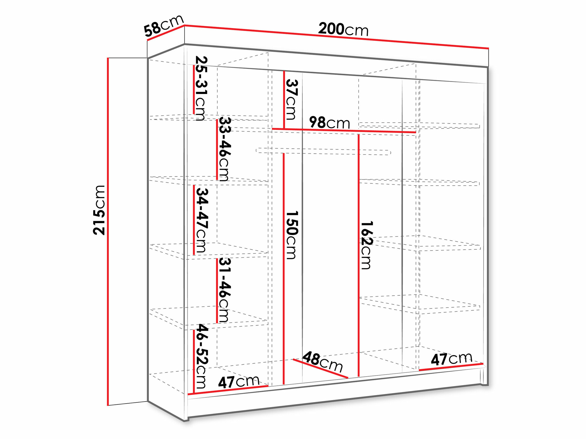 Гардероб Closico 161 (Черен)