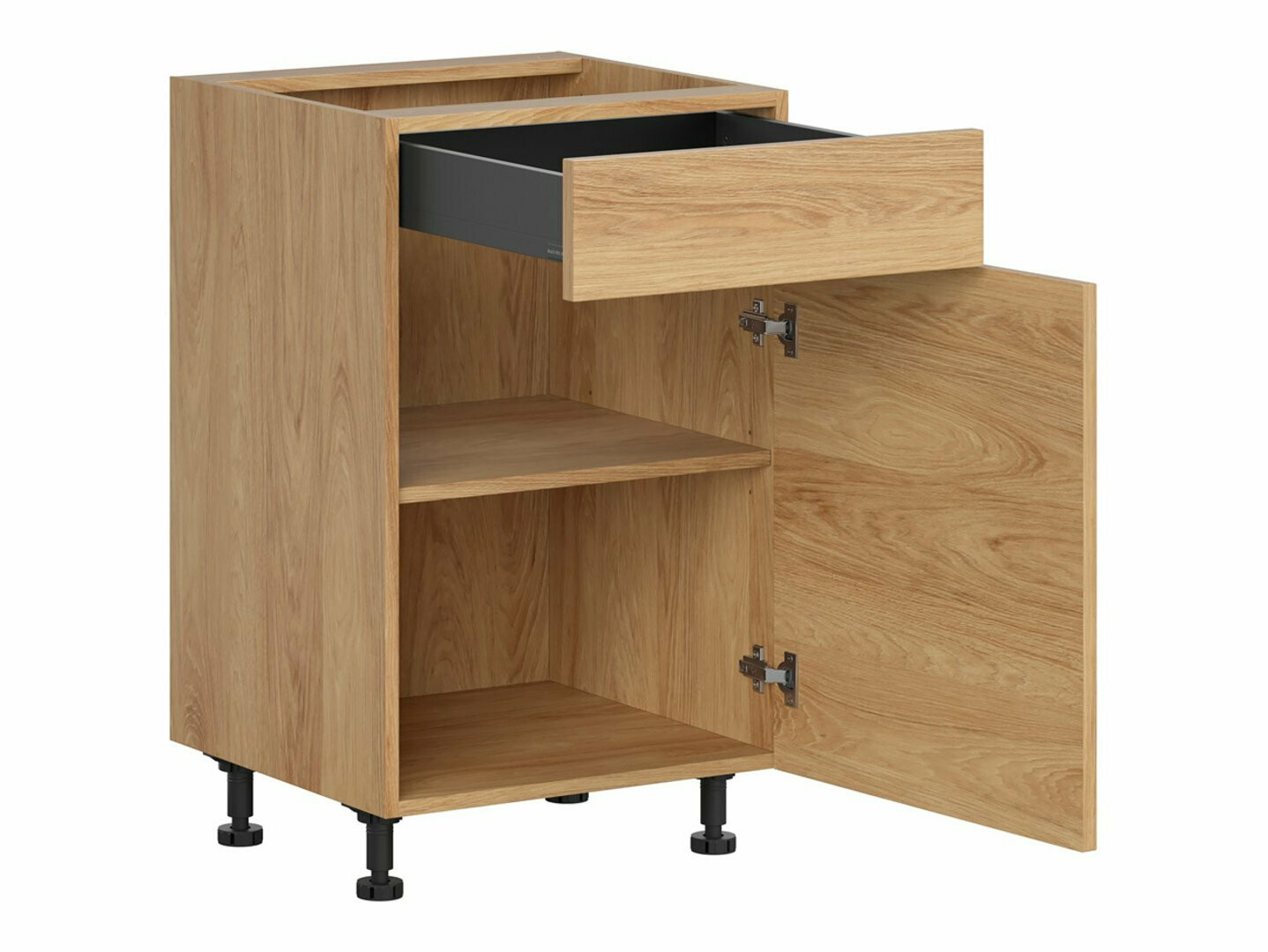 Модулен шкаф с чекмедже и врати Amper Oak 104