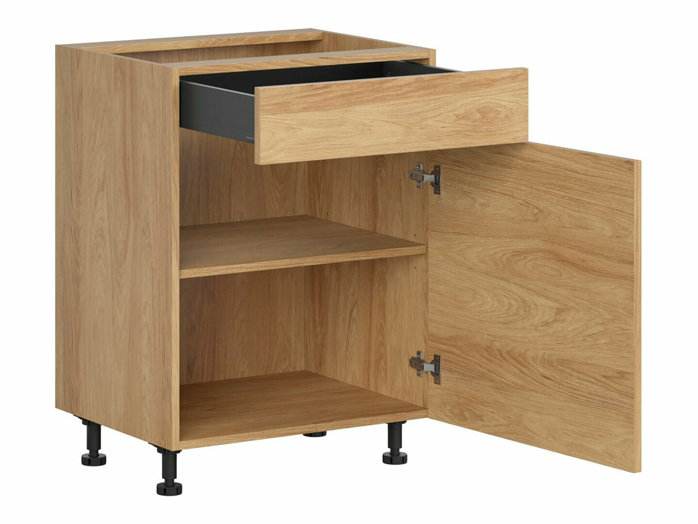 Модулен шкаф с чекмедже и врати Amper Oak 105