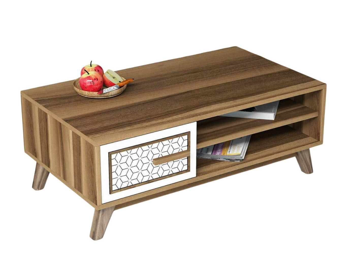 Масичка за кафе Kailua 1274 (Бял + Орех)