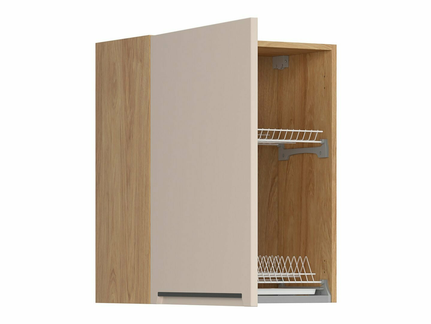 Модулен окачен шкаф със стойка за съдове Riso Beige 153