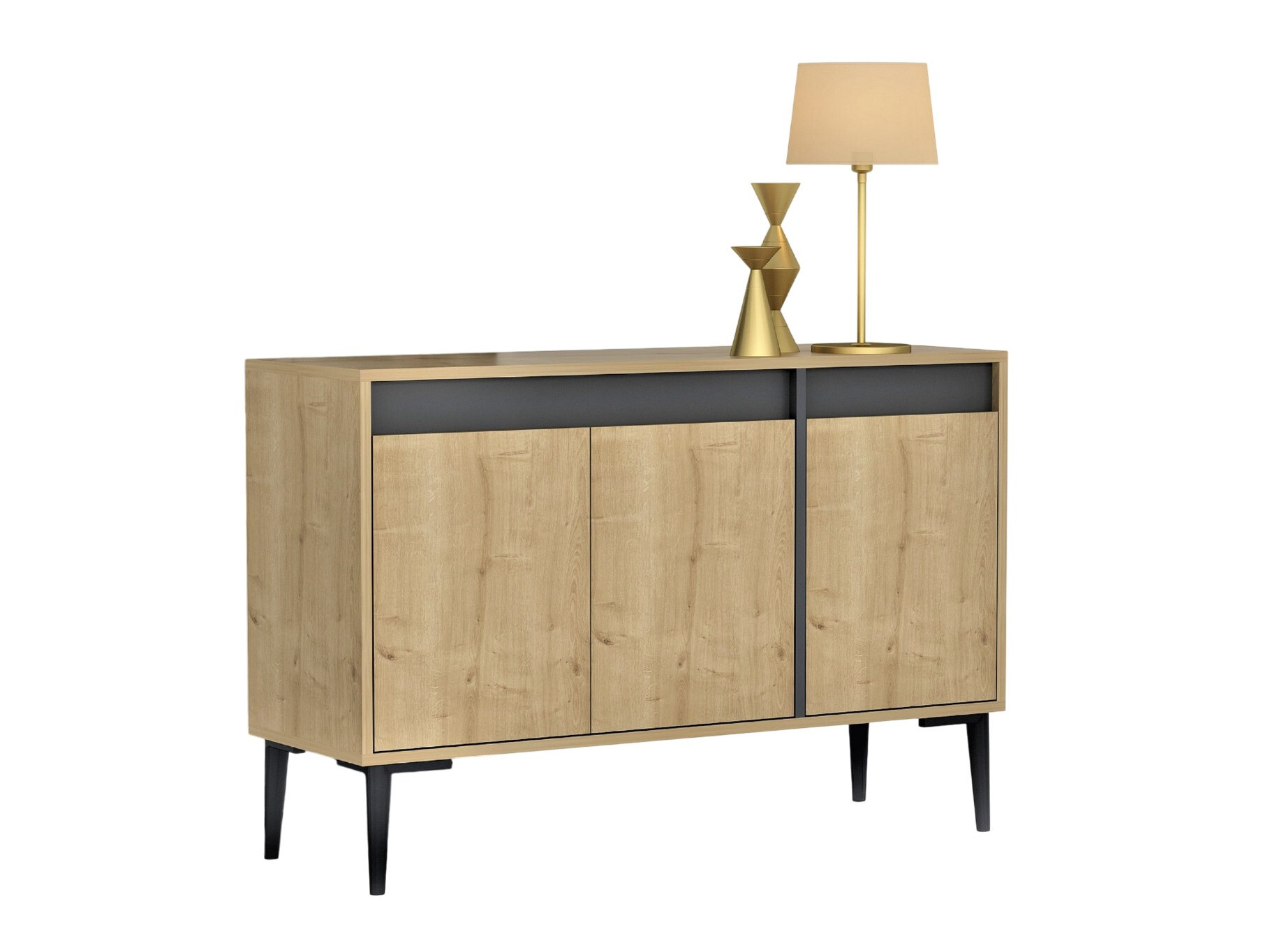 Шкаф Kailua 1896 (Антрацит + Дъб)