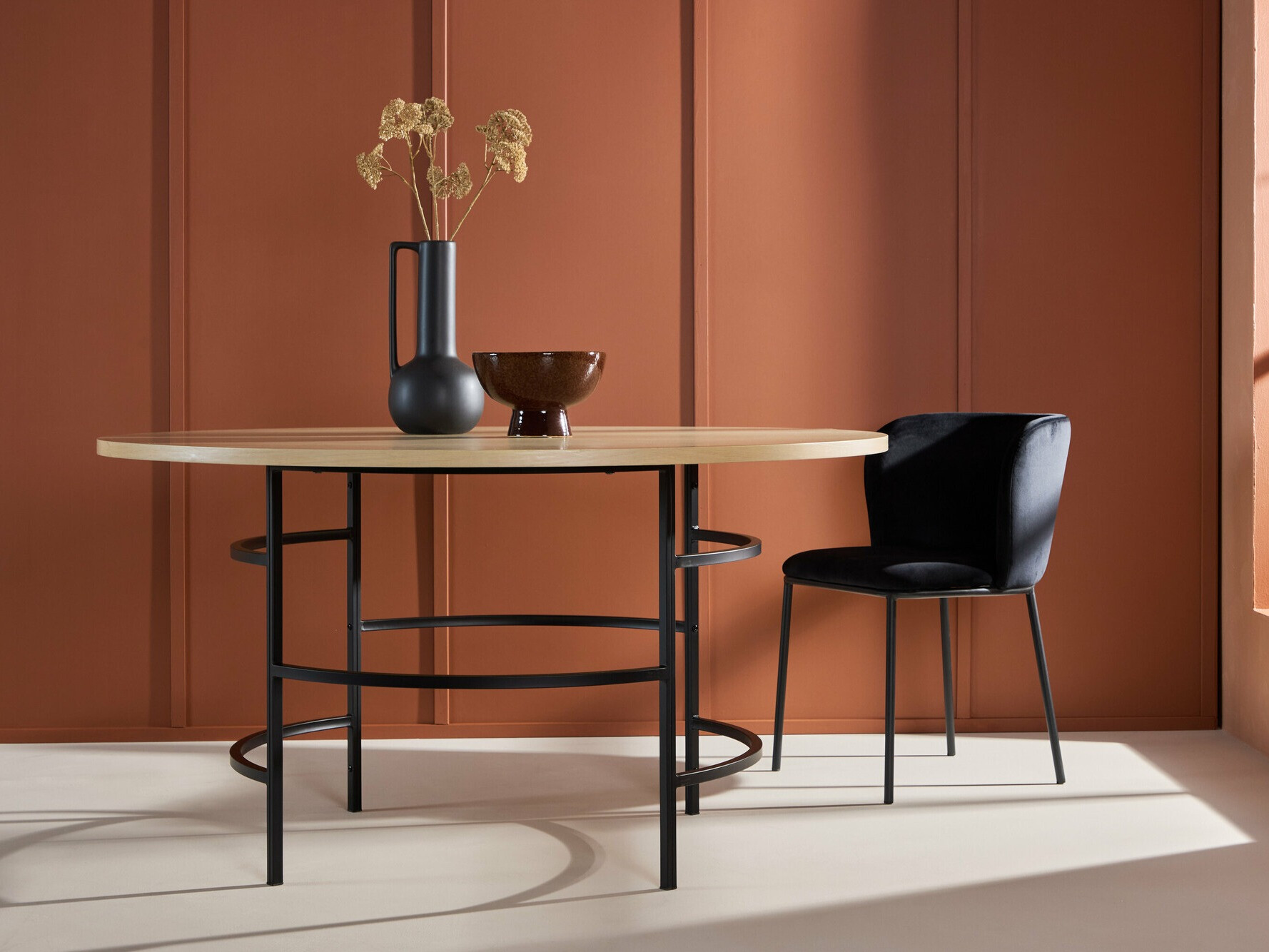 Маса Dallas 4695 (Черен + Светлокафяво)