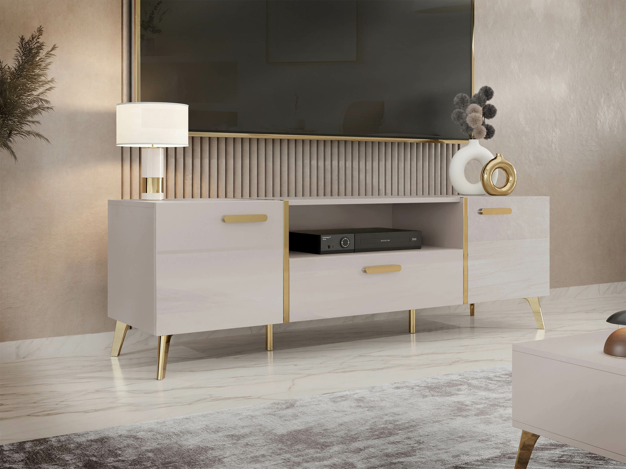 ТВ шкаф Comfivo Teslomo 113 (Кашмир + Кашмир гланц)