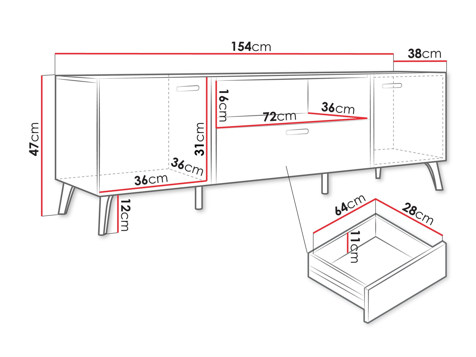 ТВ шкаф Comfivo Teslomo 113 (Кашмир + Кашмир гланц)