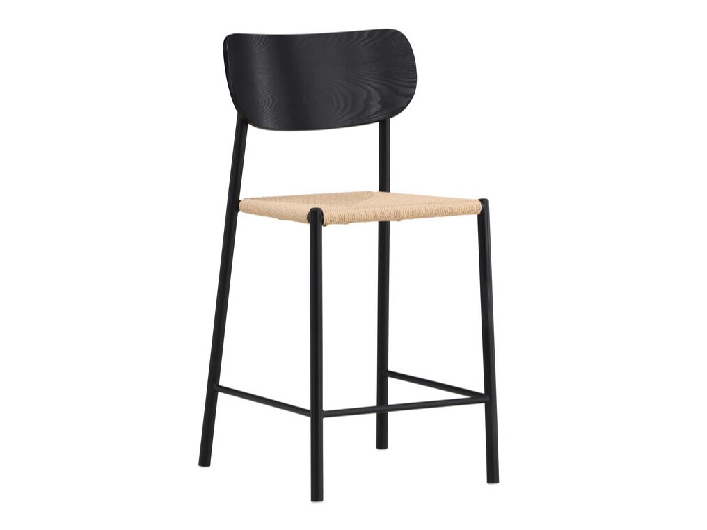 Нисък бар стол Dallas 4705 (Черен + Светлокафяво)