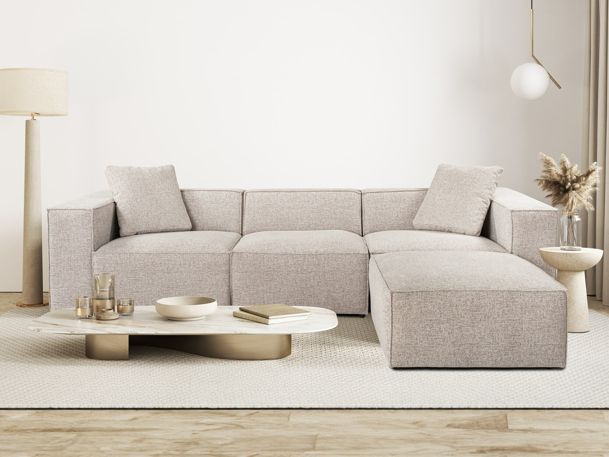 Модулен ъглов диван Fivsoi 102 (Taupe)