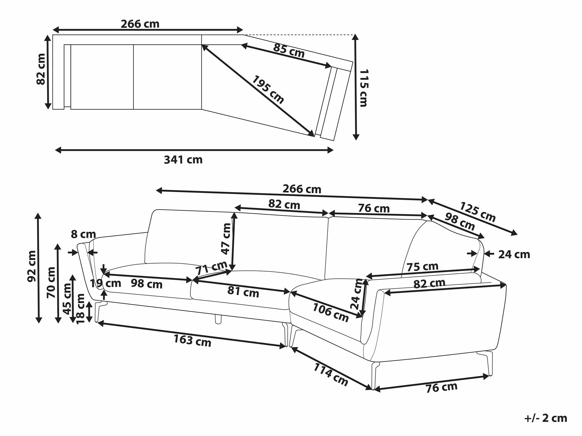 Диван Berwyn 2514 (Светло сив)
