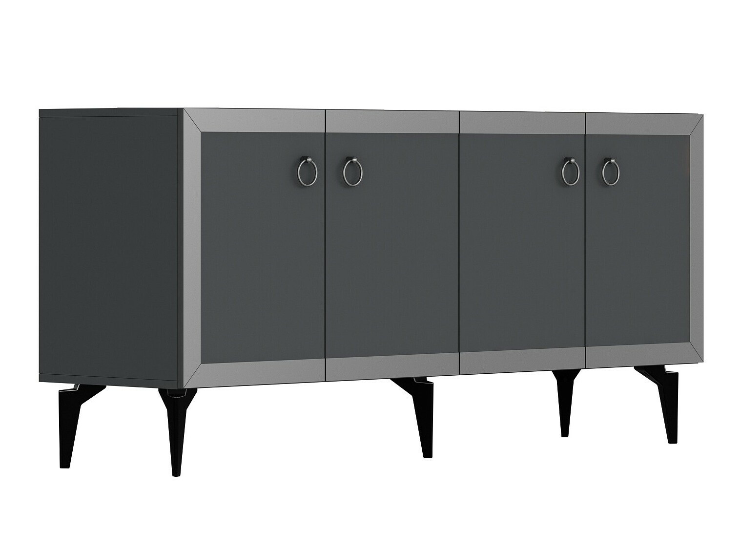 Шкаф Asheboro 169 (Антрацит + Сребро)