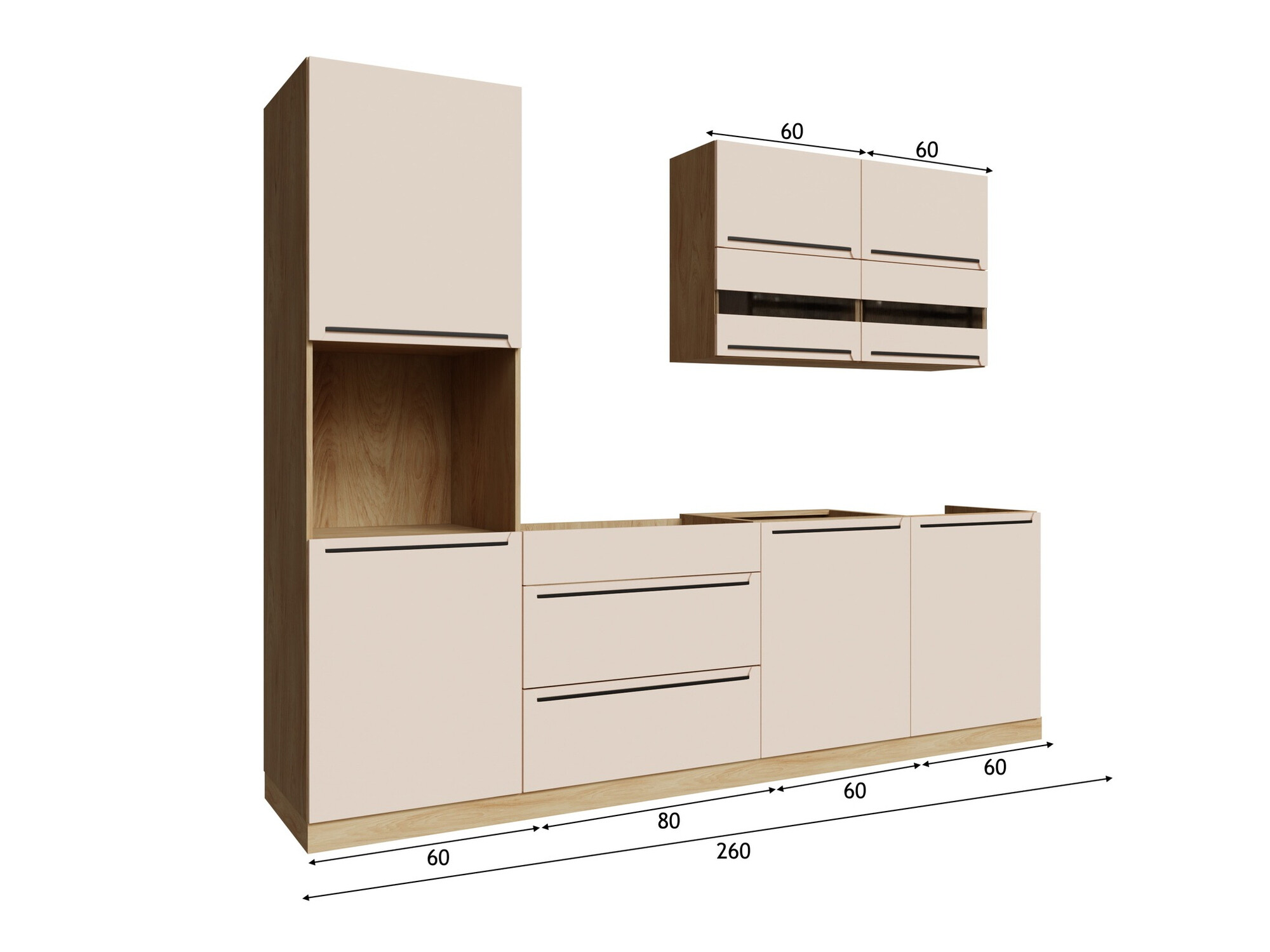 Модулен кухненски комплект Riso Beige 171