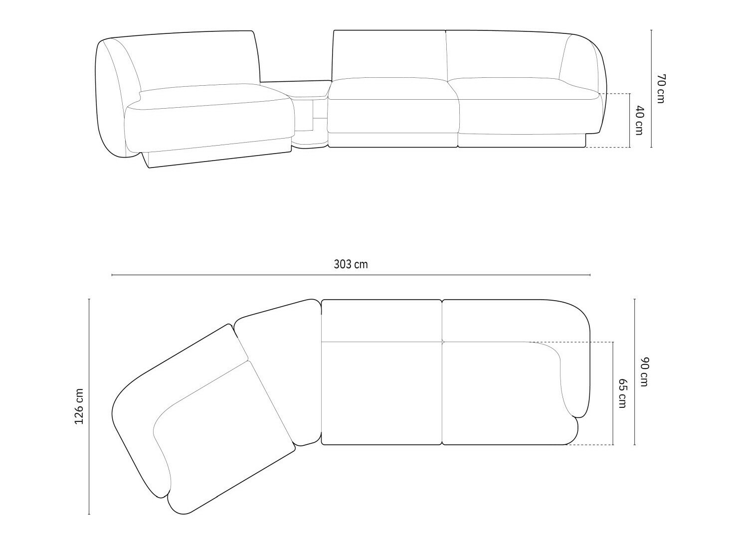 Модулен ъглов диван Tivlomi 118 (Bluvel 22)