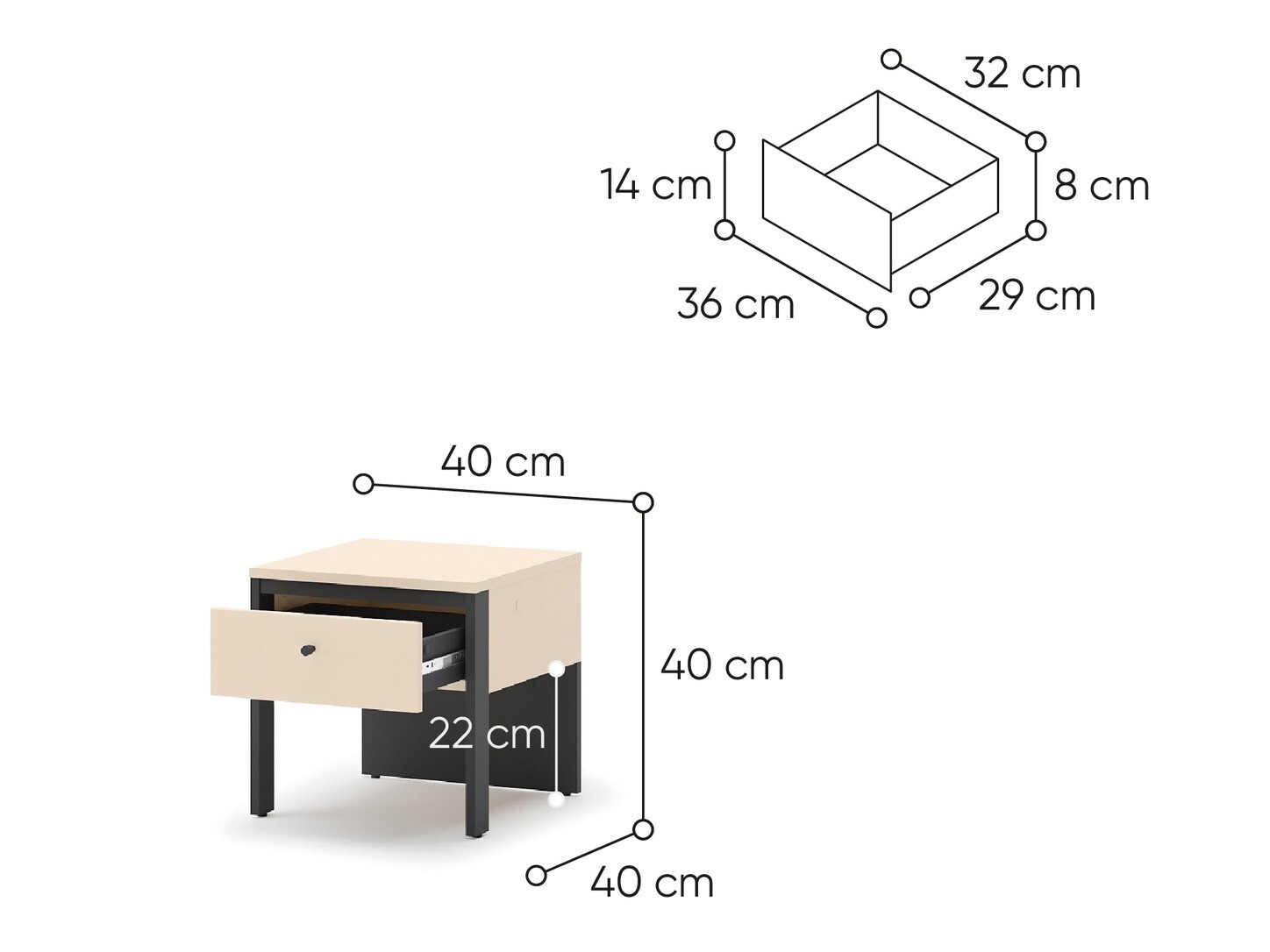 Нощно шкафче Virmoro 103