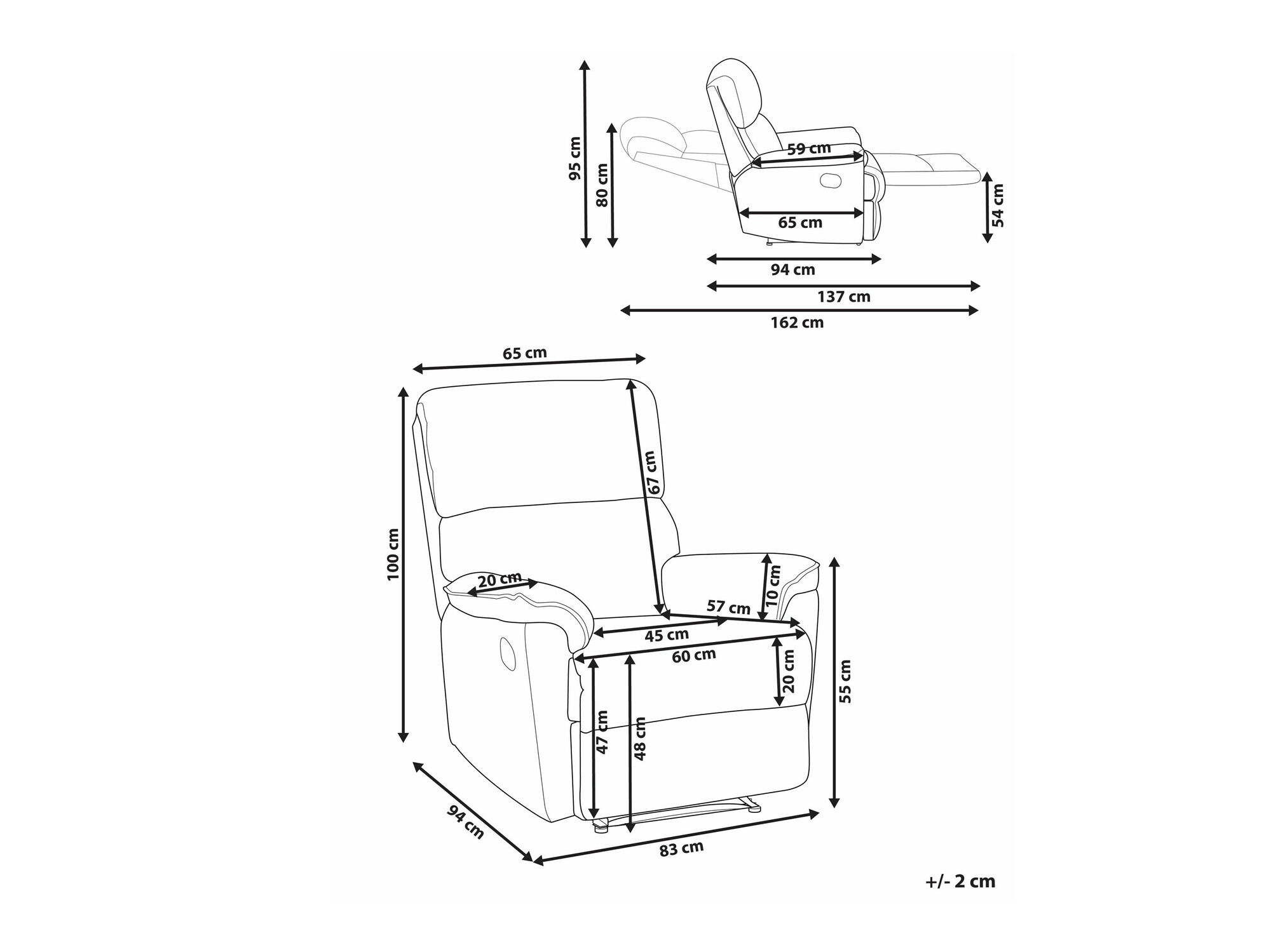 Реклайнер Berwyn 1408 (Сив)