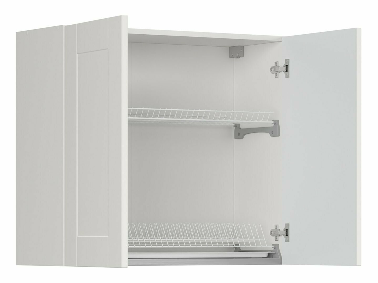 Модулен окачен шкаф със стойка за съдове Eva White 156