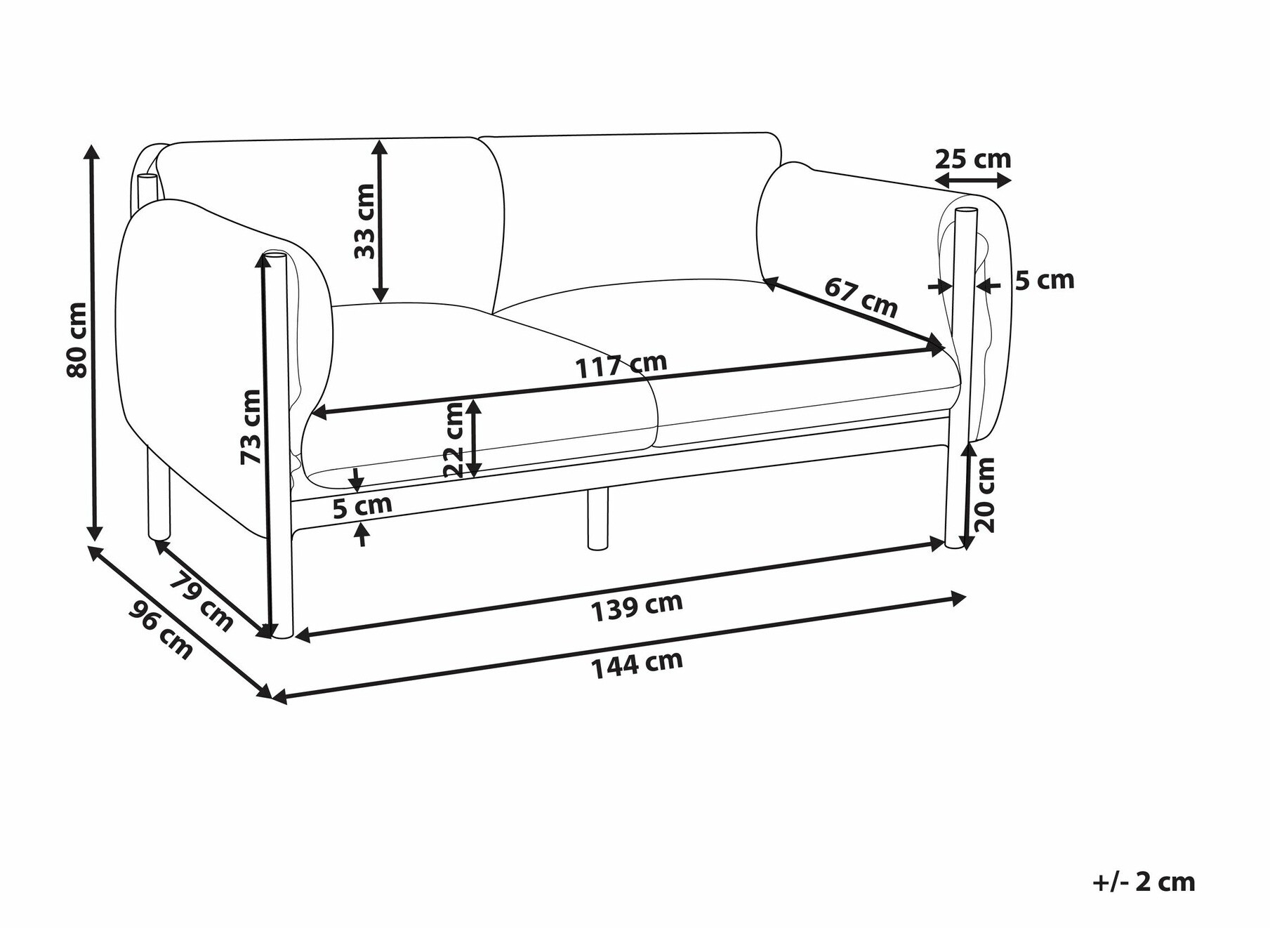 Градински диван Berwyn 2522