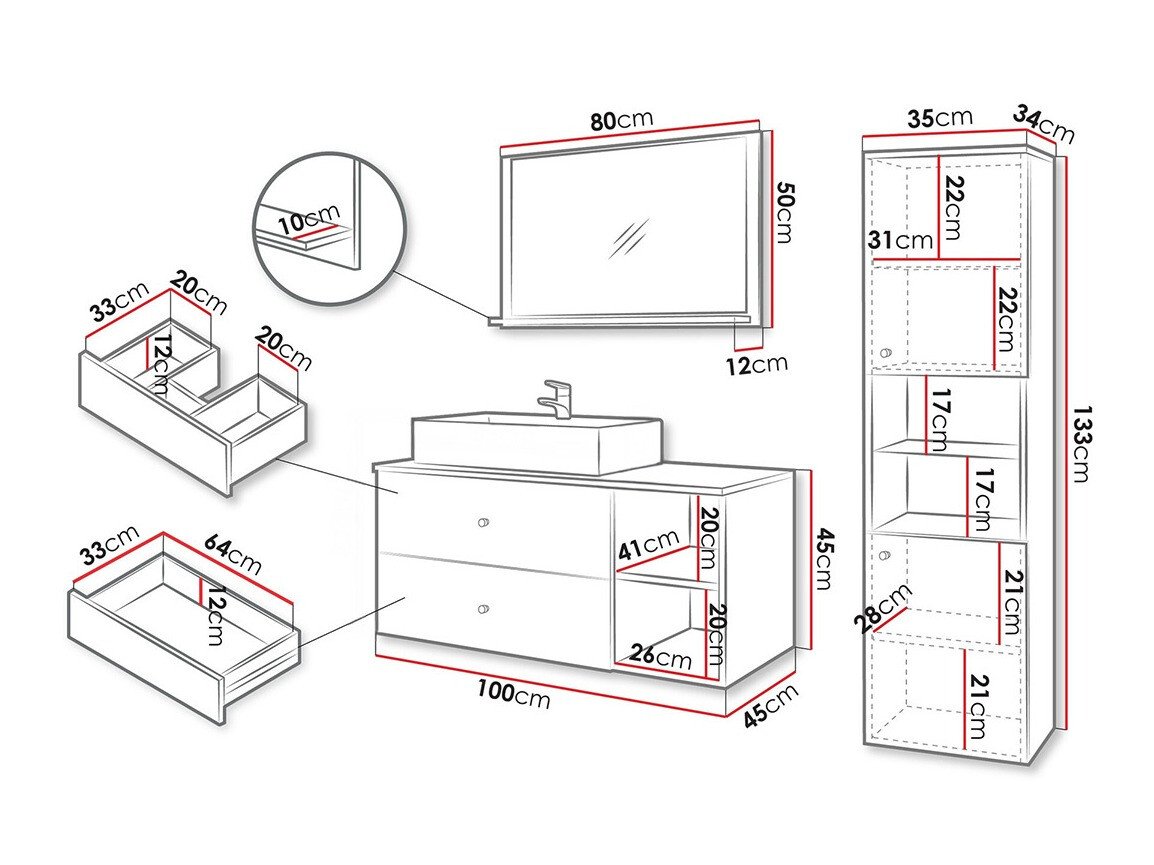 Комплект за баня Ophruvi 101 (Черен)