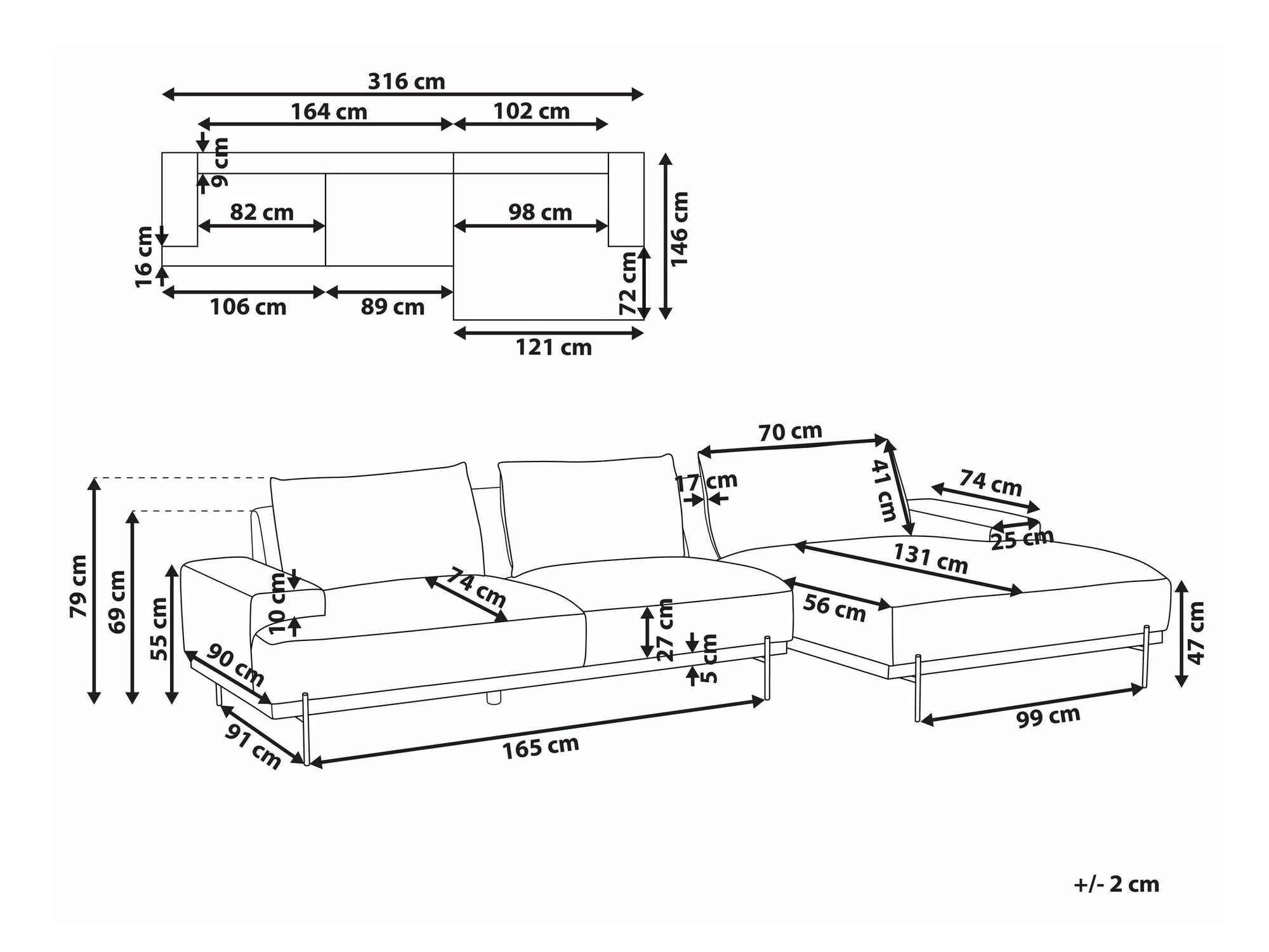 Ъглов диван Berwyn 2525 (Бежов)