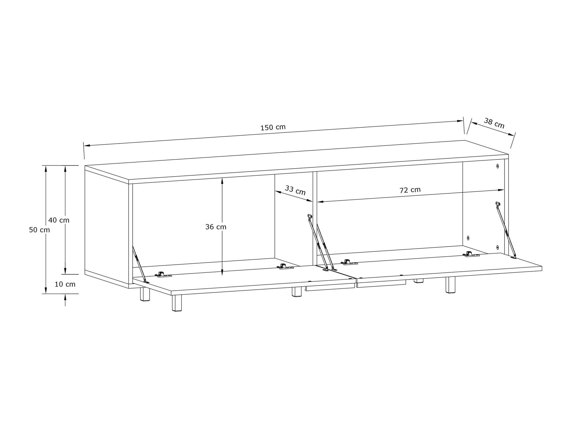 ТВ шкаф Denton 1440 (Бял)