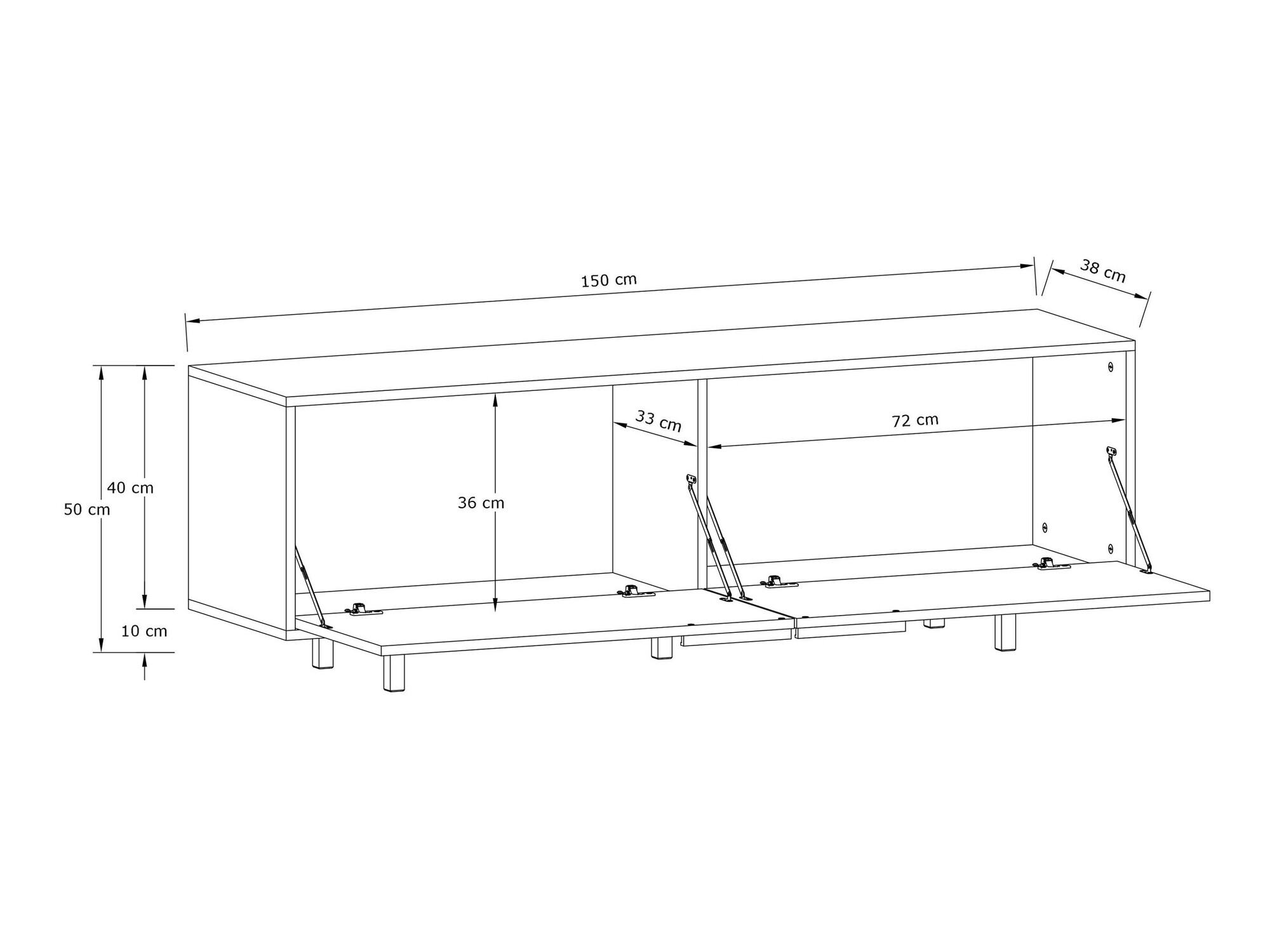 ТВ шкаф Denton 1440 (Дъб)