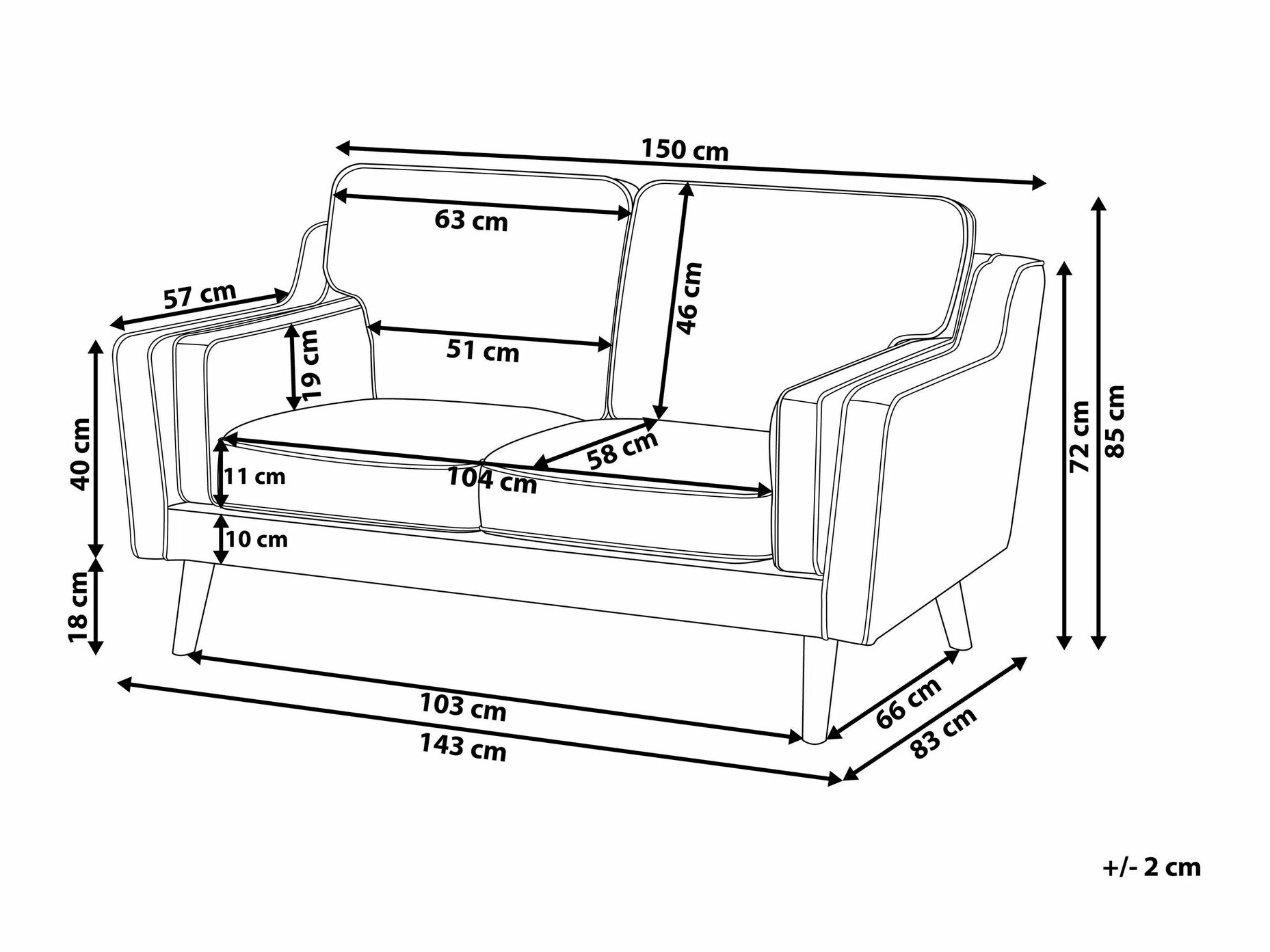 Диван Berwyn 254 (Бял)