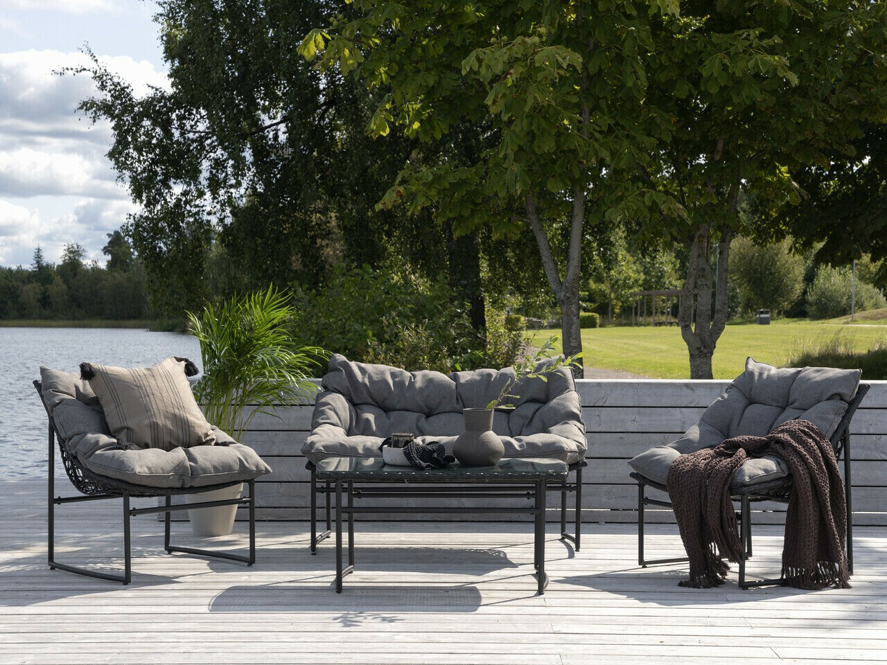 Градински комплект Dallas 4732 (Черен + Сив)