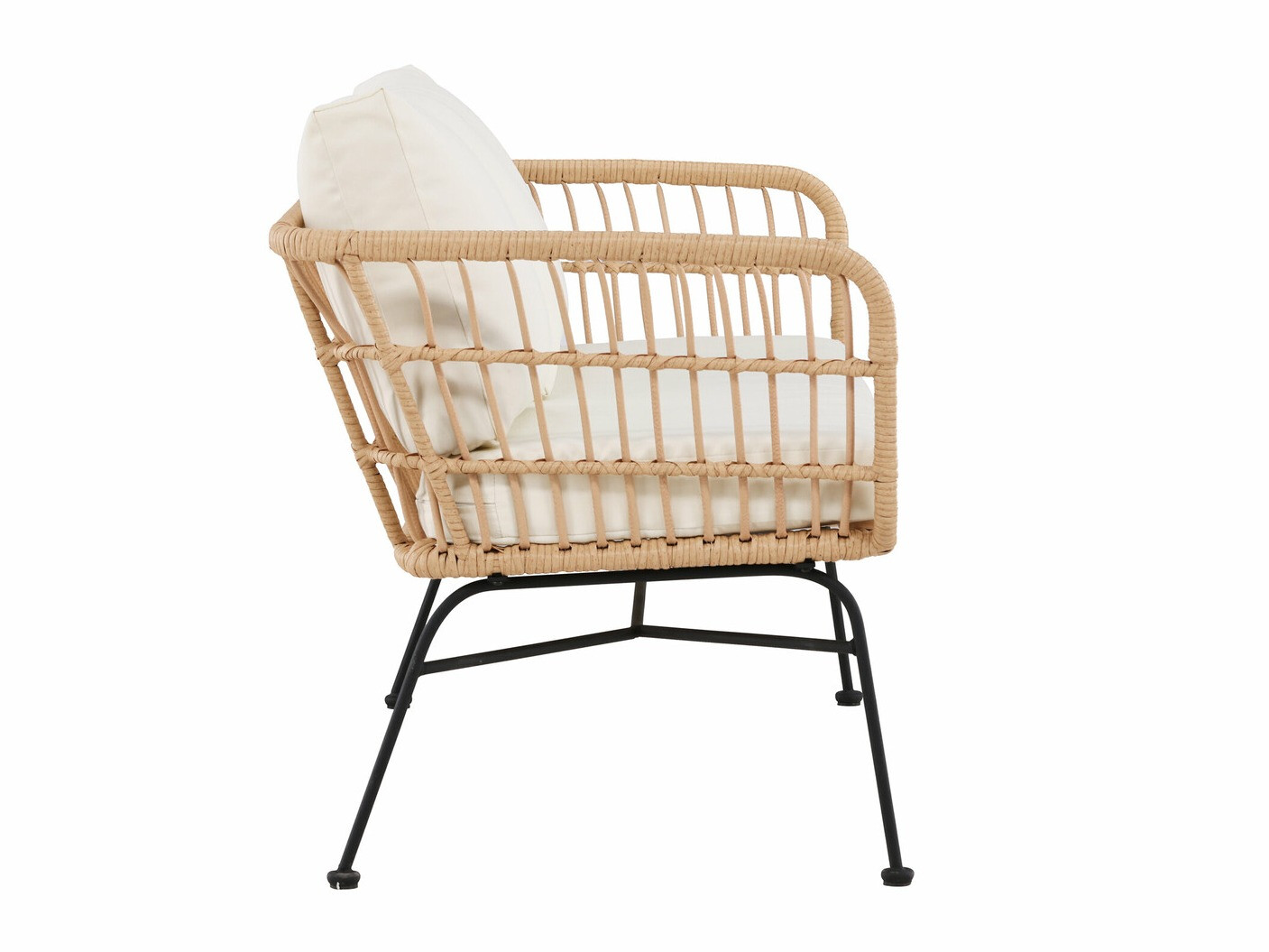 Градински диван Dallas 5187 (Ярък дърво + Бежов)