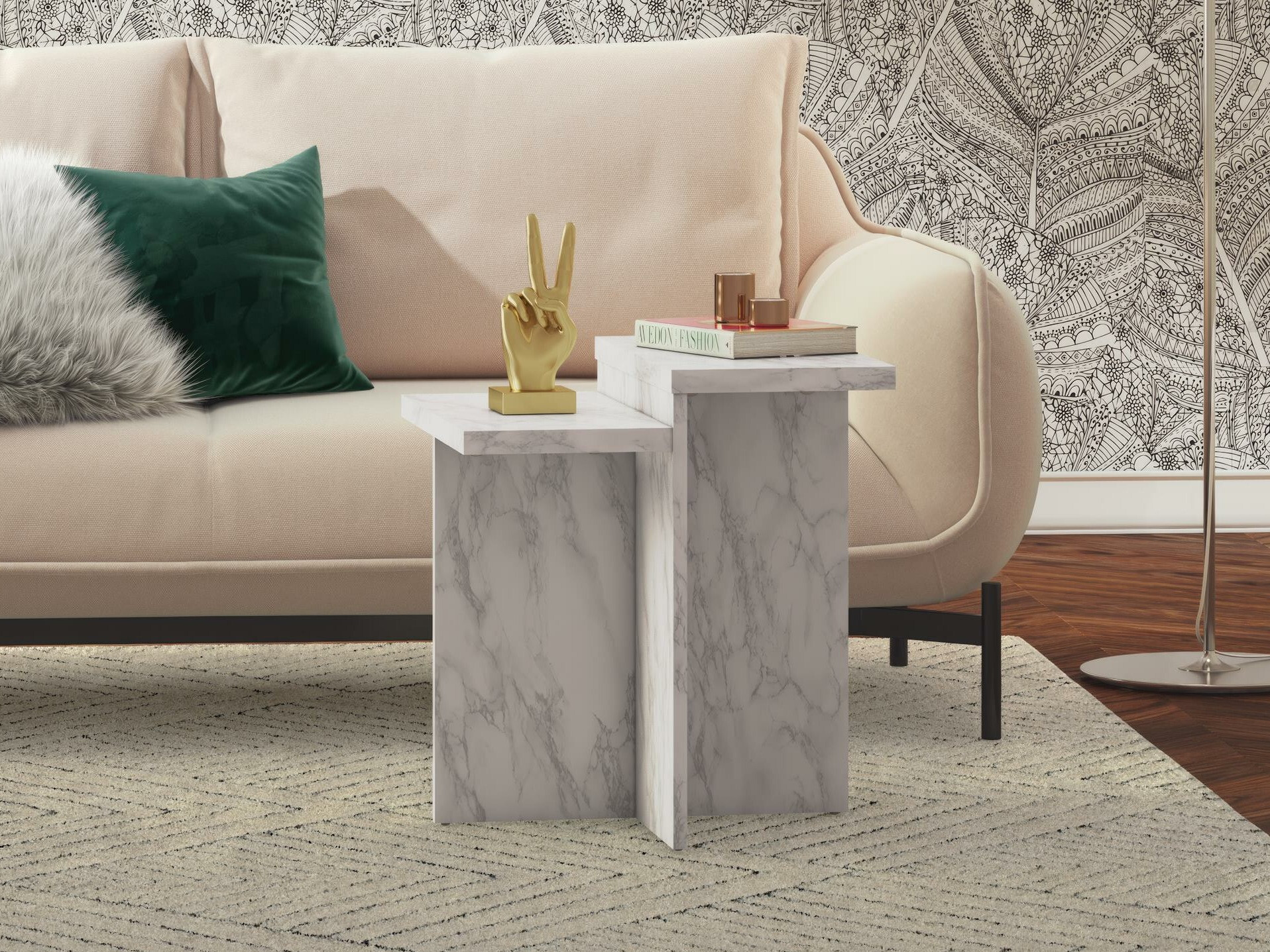 Масичка за кафе CosmoLiving by Cosmopolitan 169 (Бял мрамор)