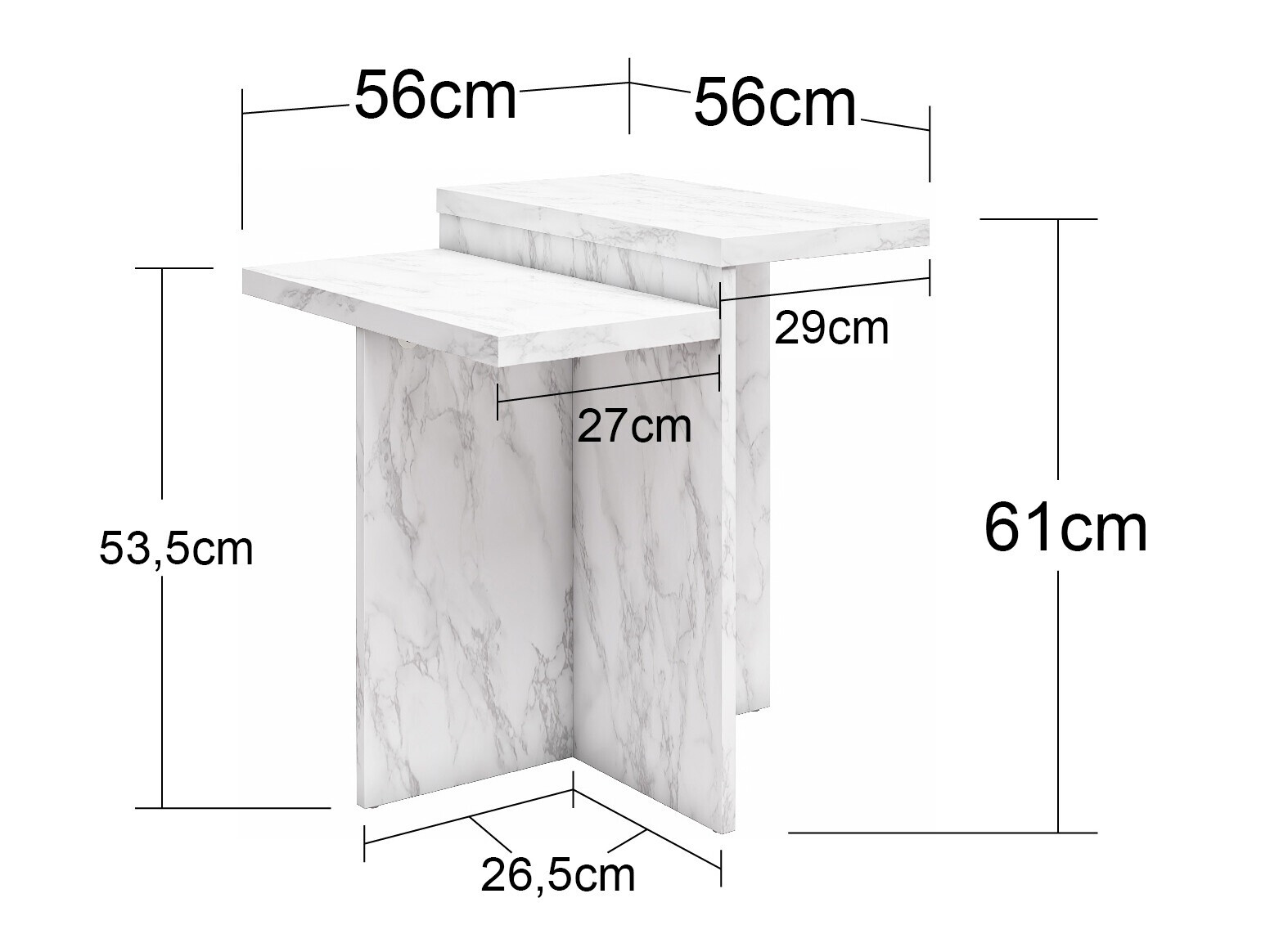 Масичка за кафе CosmoLiving by Cosmopolitan 169 (Бял мрамор)