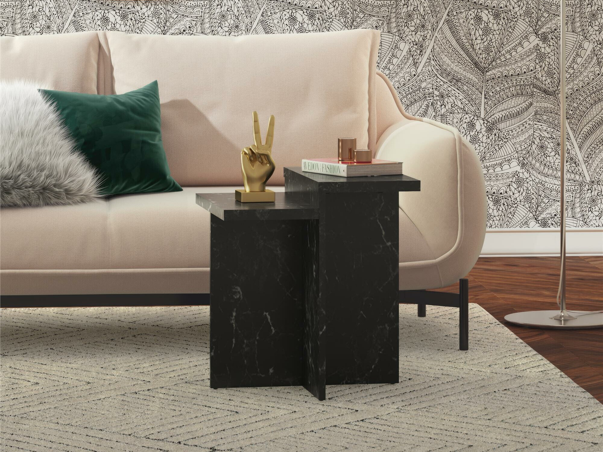 Масичка за кафе CosmoLiving by Cosmopolitan 169 (Черен мрамор)